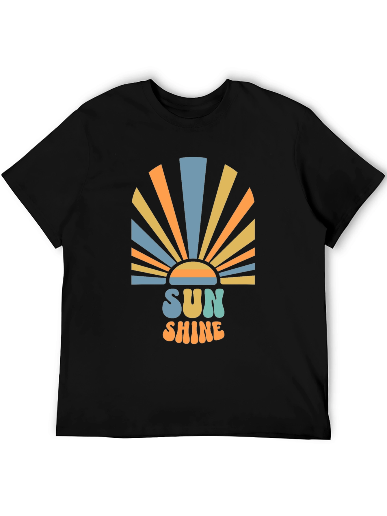 Retro Sunshine Graphic Black T-Shirt