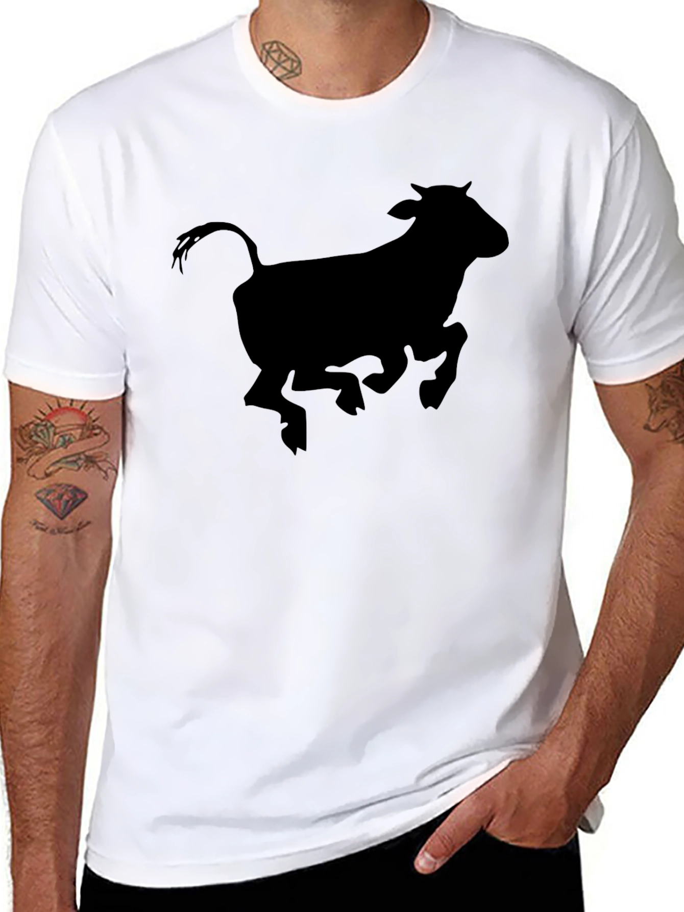 Bull Silhouette Black T-Shirt