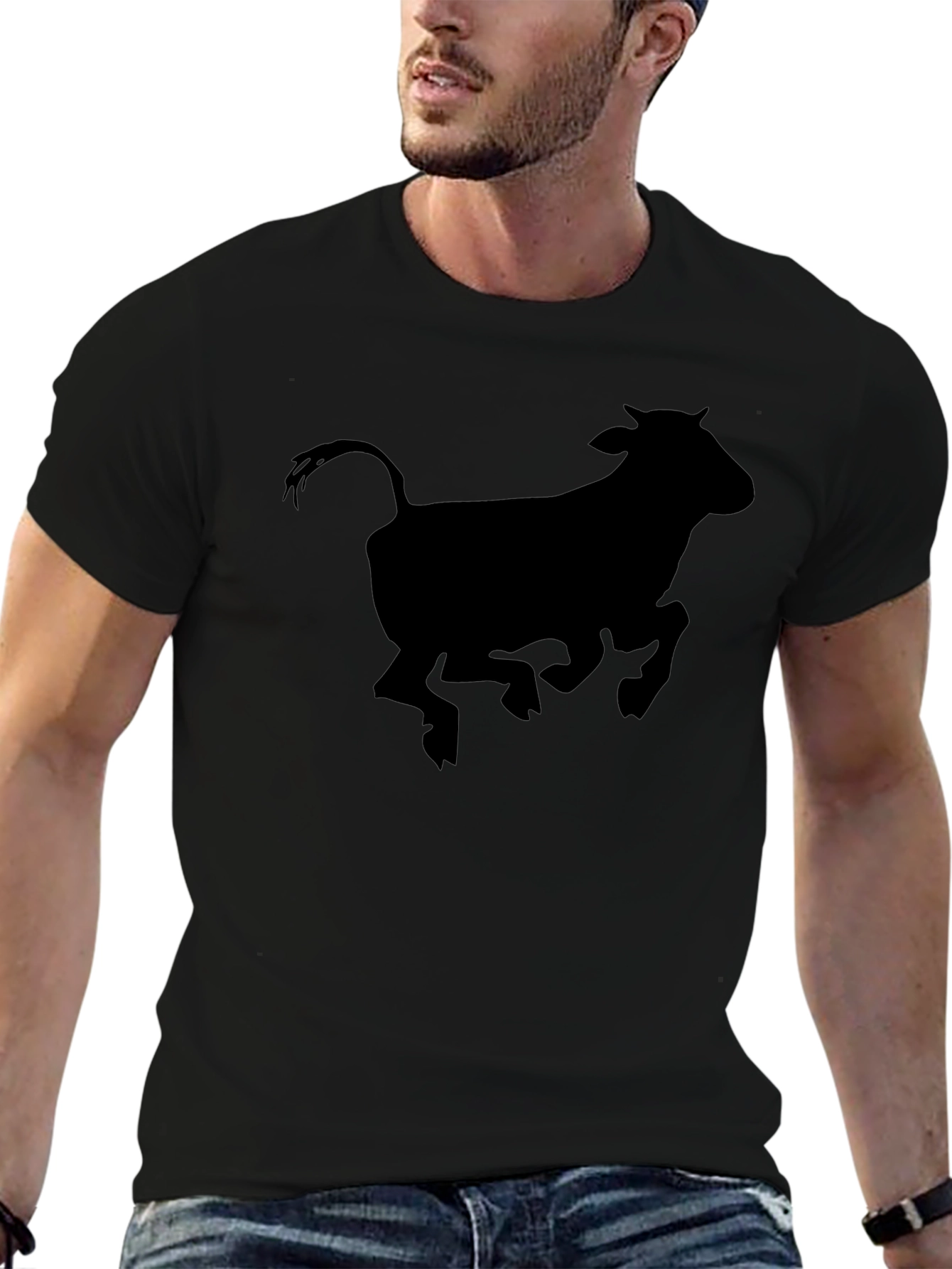 Bull Silhouette Black T-Shirt