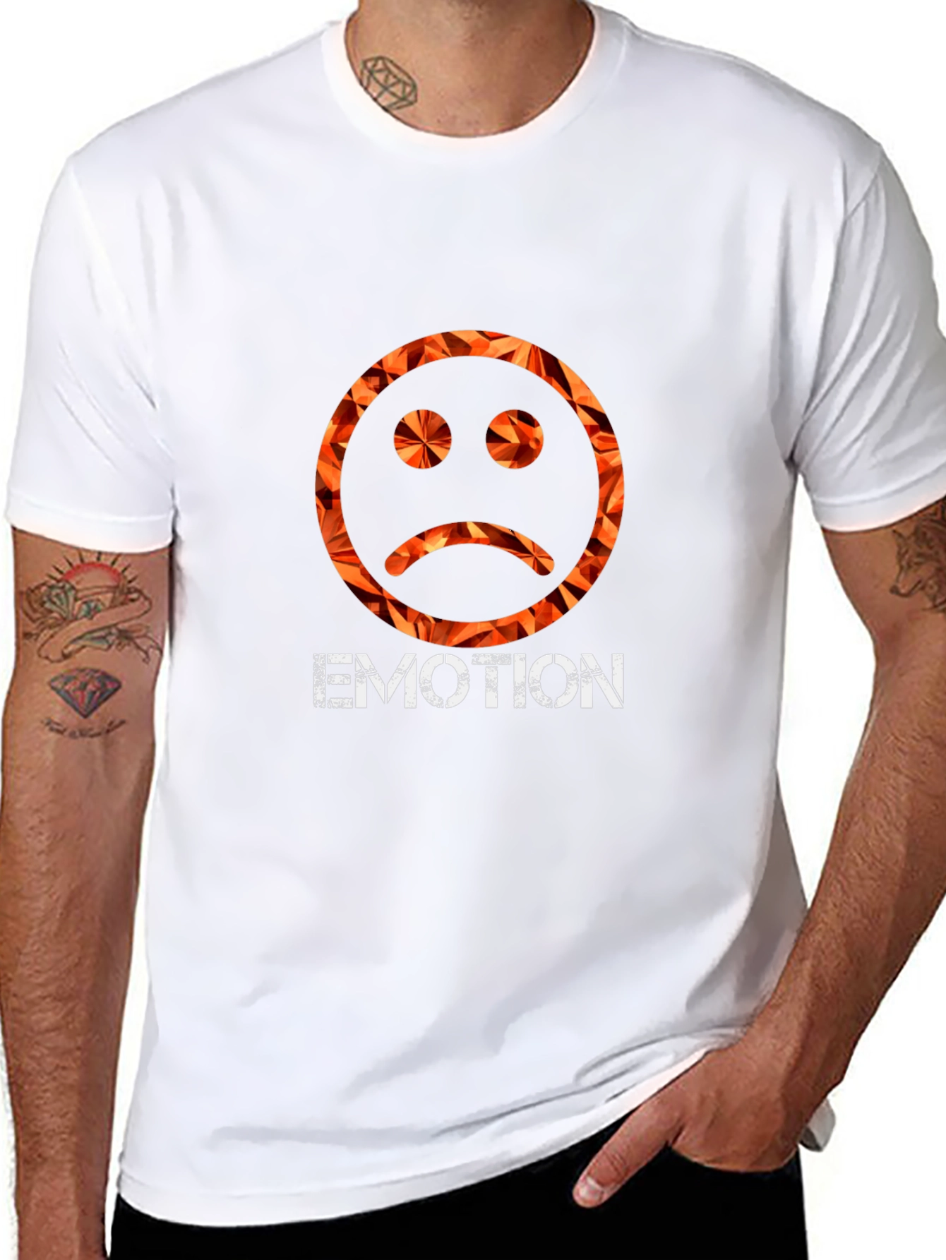 Emo Emotion Graphic Tee - Trendy Sad Face Shirt