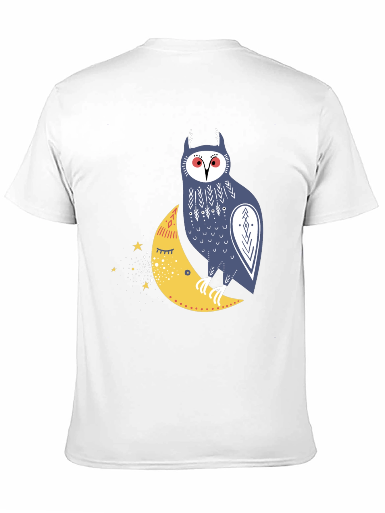 Owl on Moon Graphic T-Shirt - Black