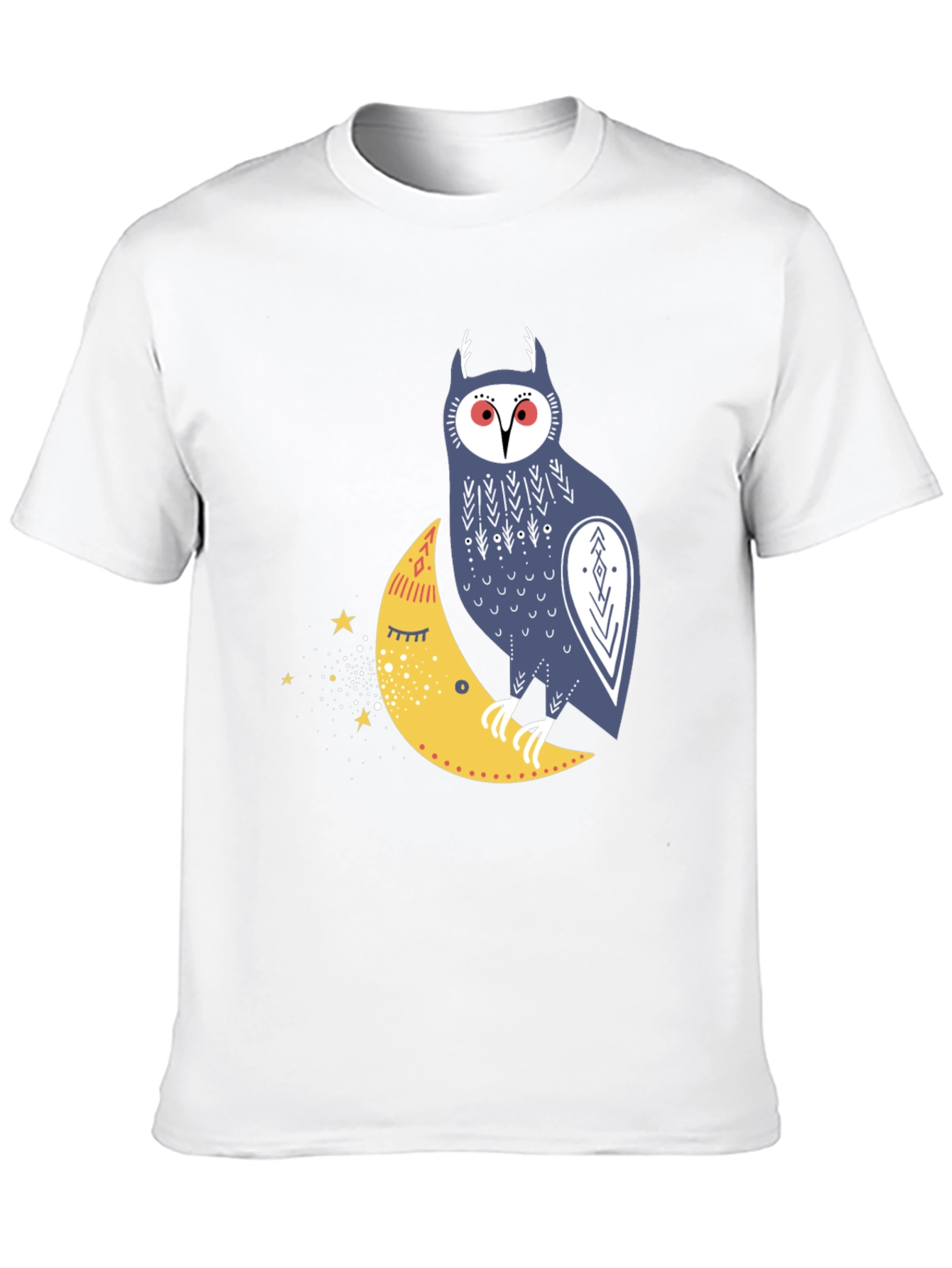 Owl on Moon Graphic T-Shirt - Black