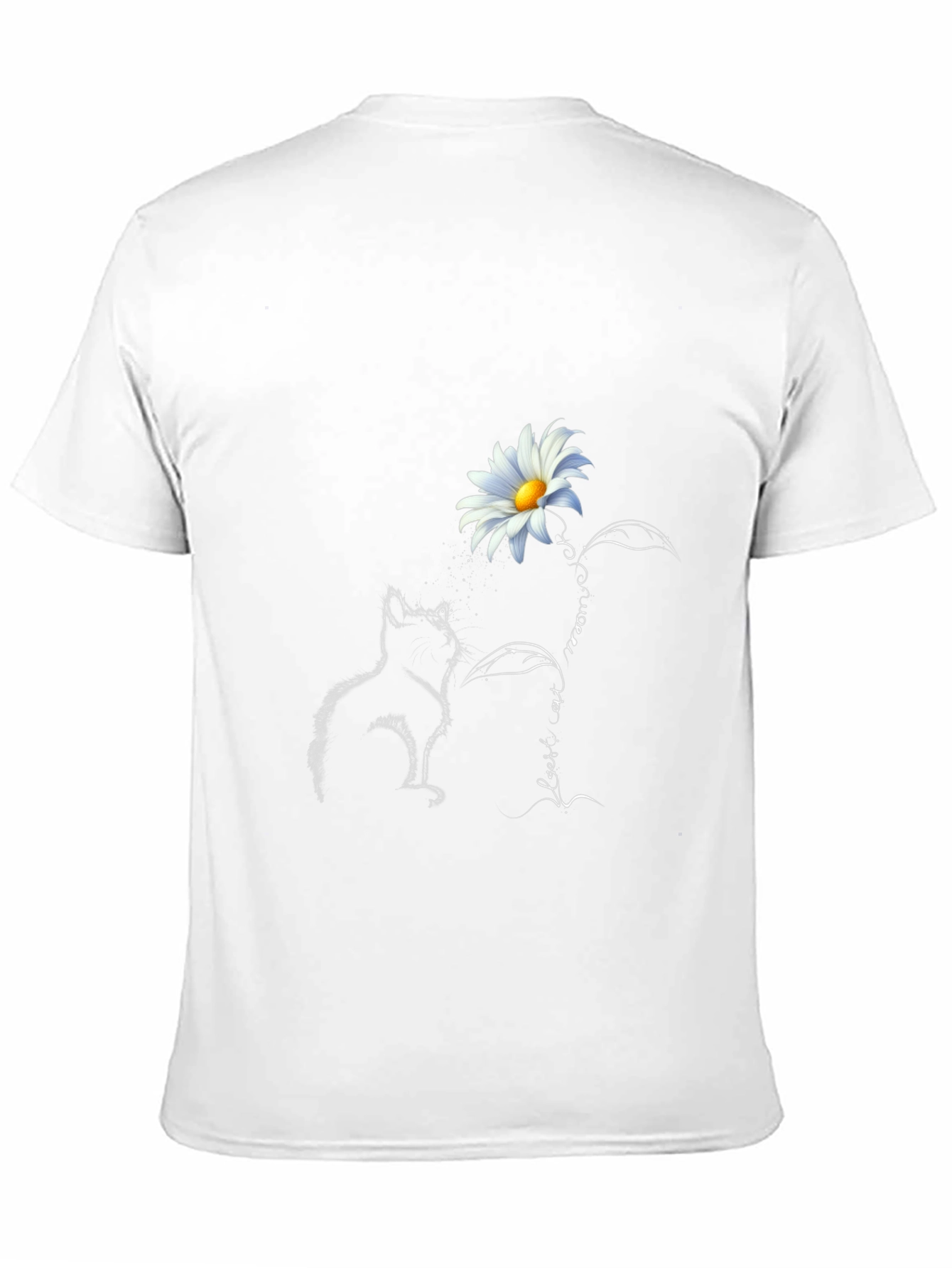 Daisy Cat Graphic Tee - Stylish Black T-Shirt