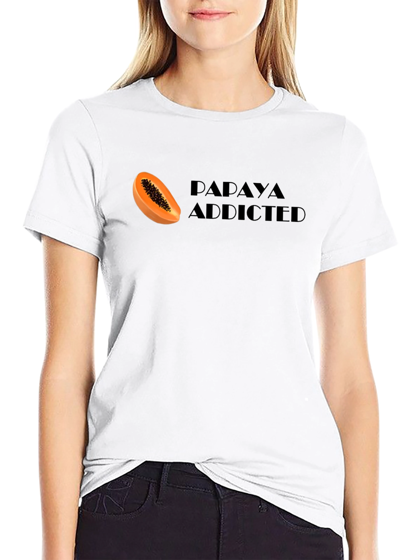 Papaya Addicted Graphic Tee - Fruit Lovers T-Shirt