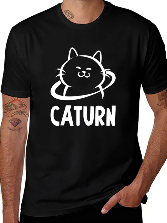 Caturm Graphic Tee - Cat Saturn Pun T-Shirt
