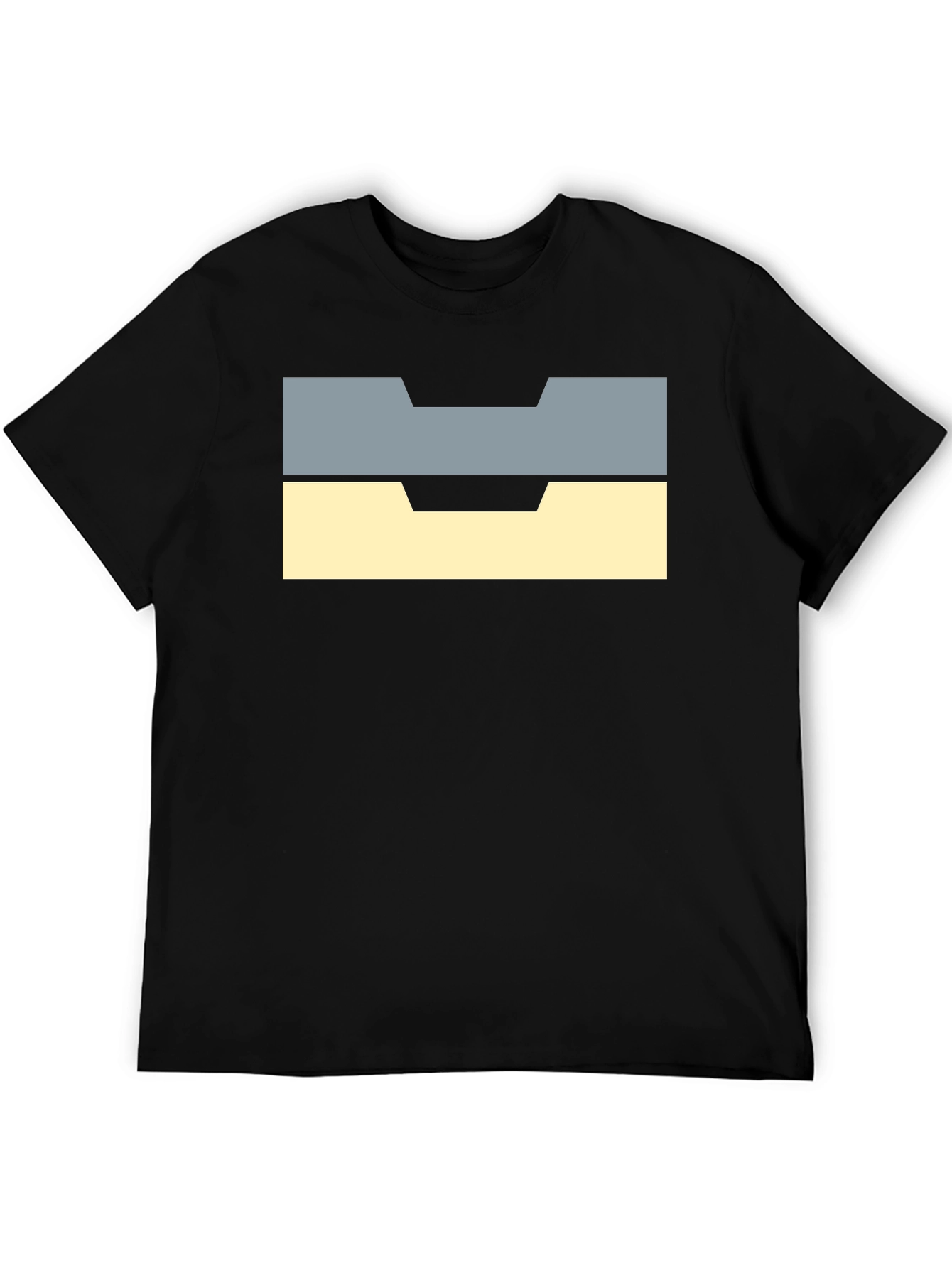 Unique Block Design Black T-Shirt