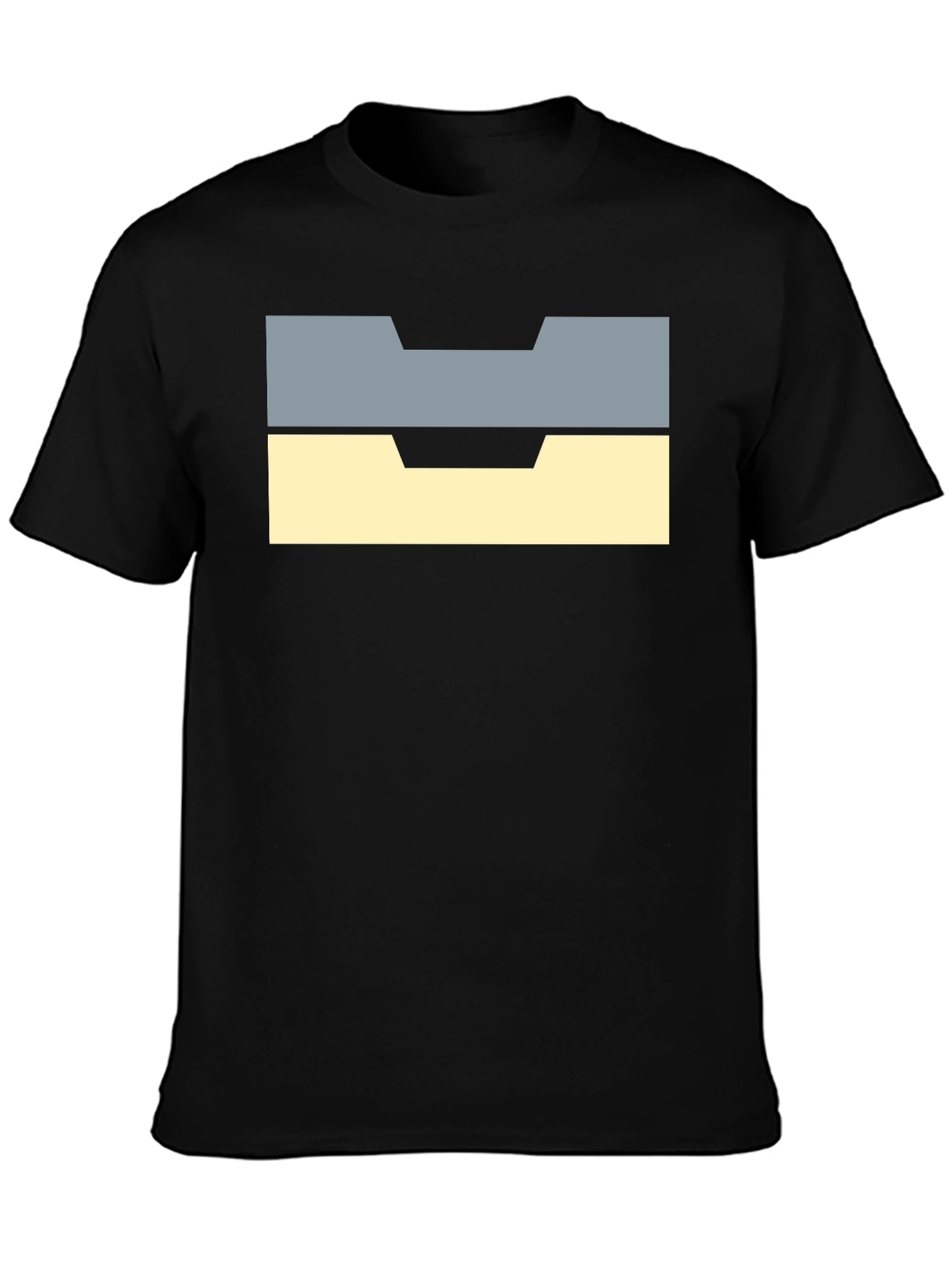 Unique Block Design Black T-Shirt
