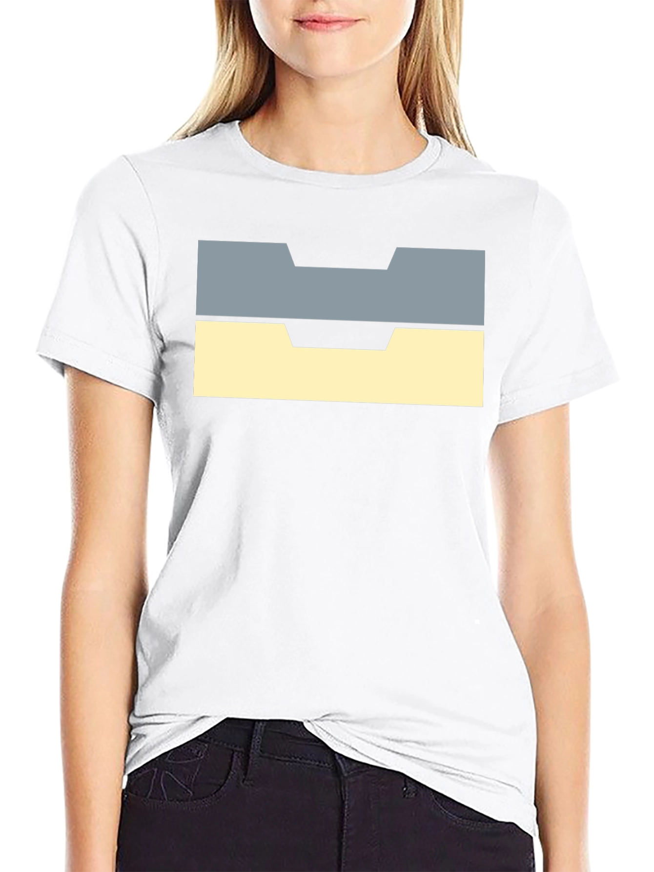 Unique Block Design Black T-Shirt