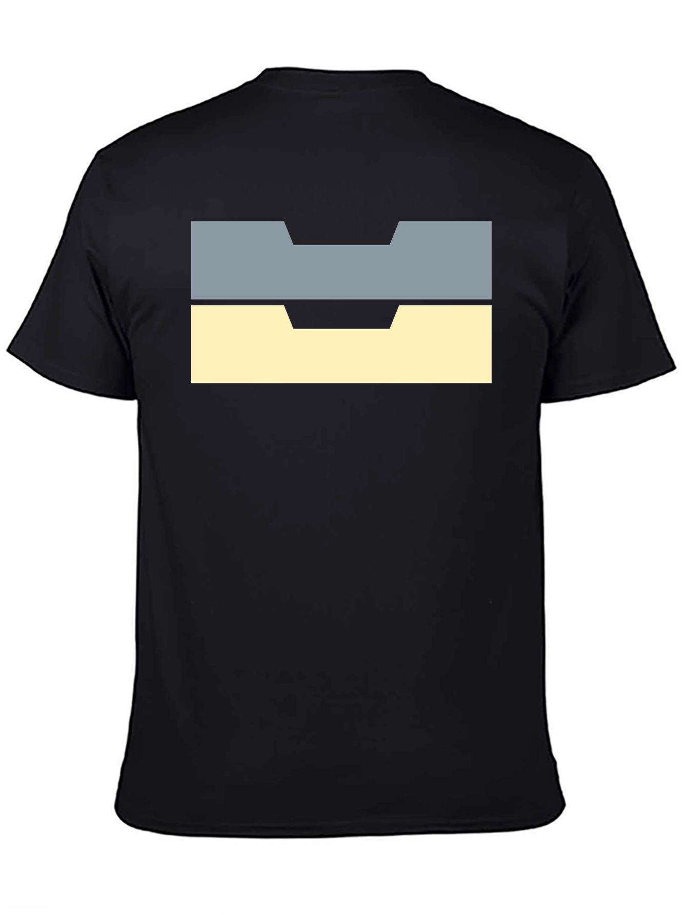 Unique Block Design Black T-Shirt