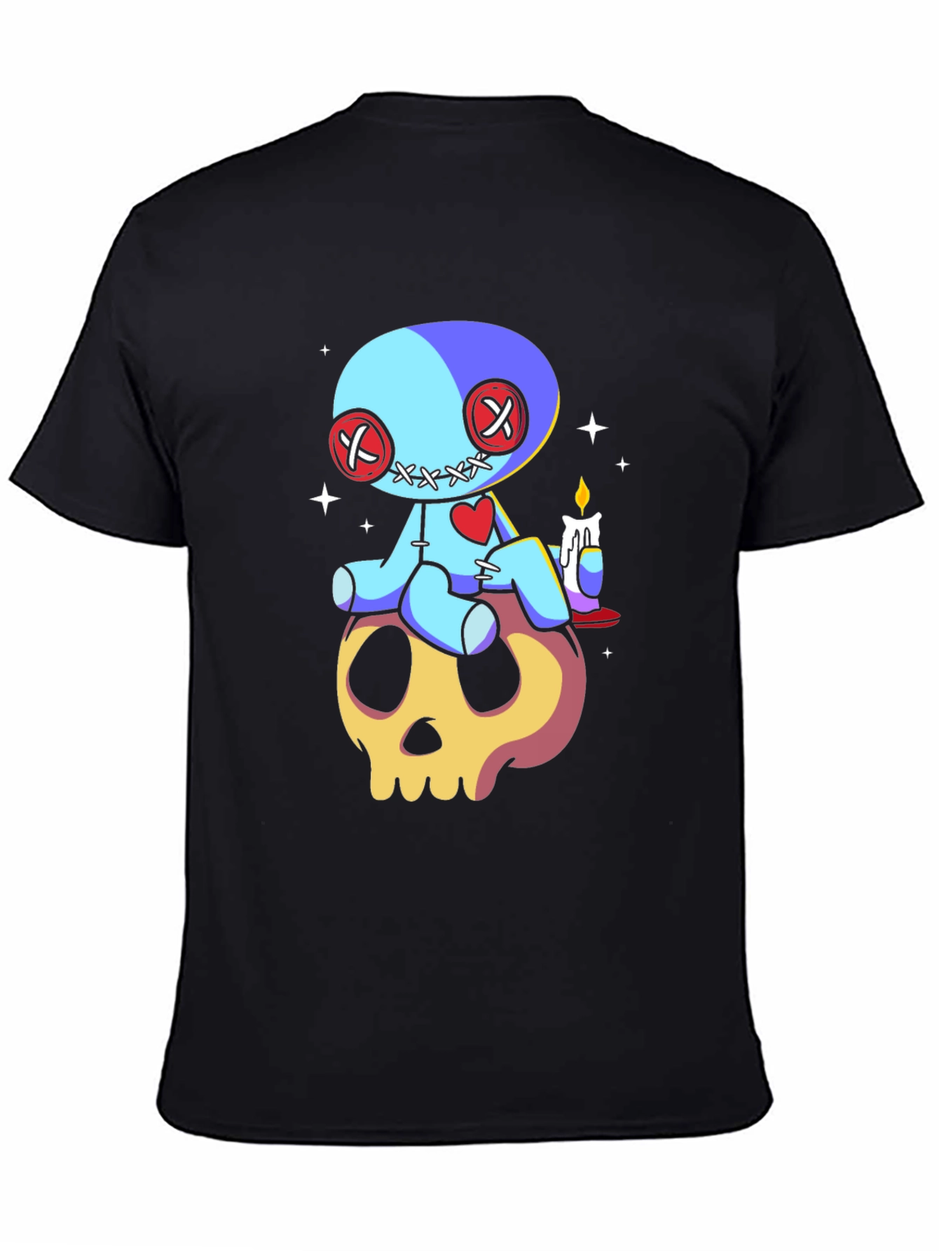 Voodoo Doll Skull Graphic Tee - Spooky Cute Style