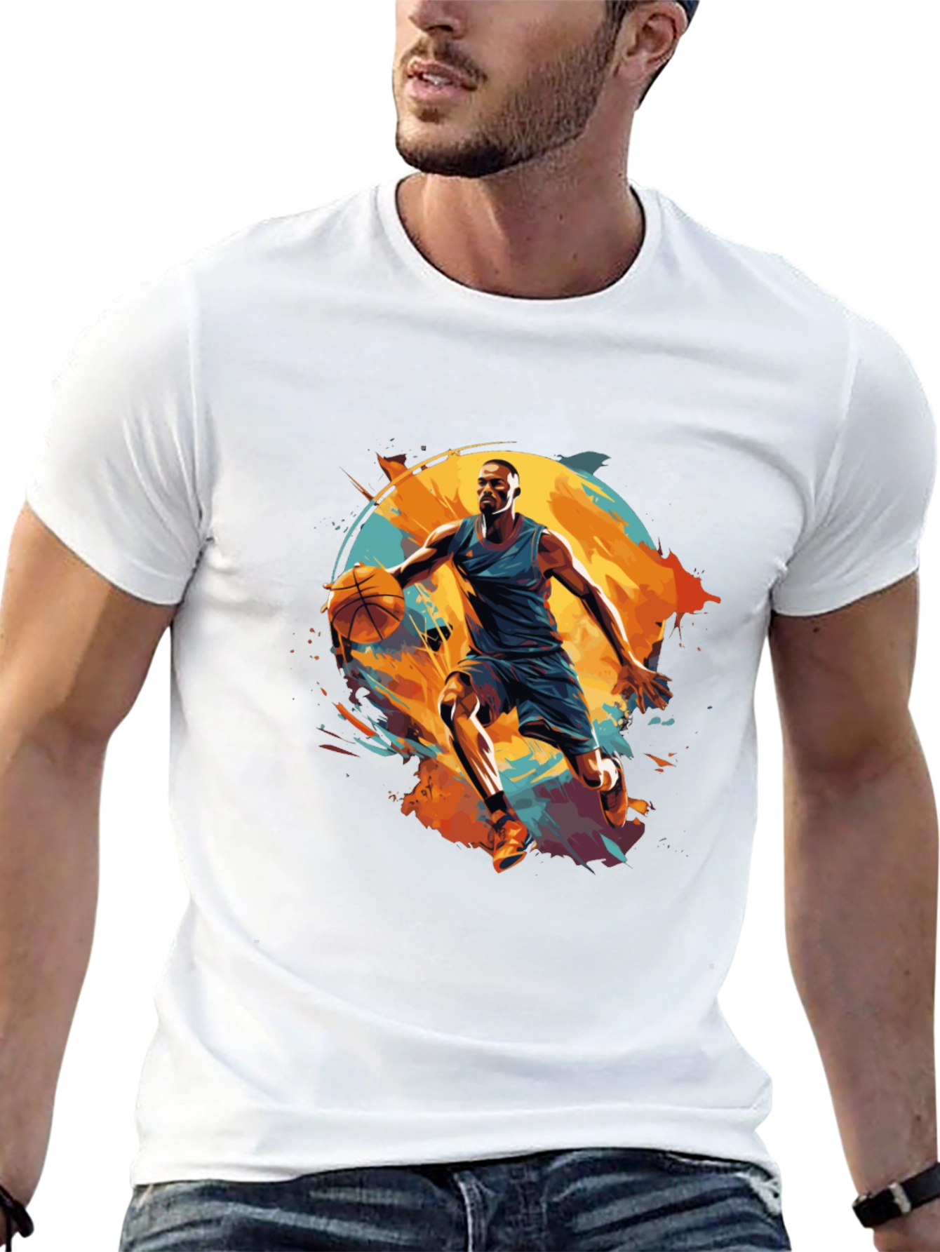 Basketball Player Graphic Black T-Shirt