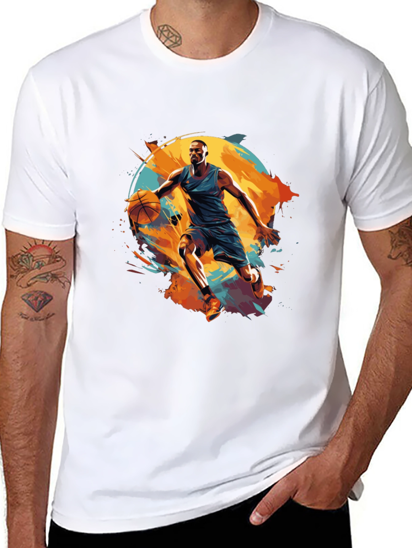 Basketball Player Graphic Black T-Shirt