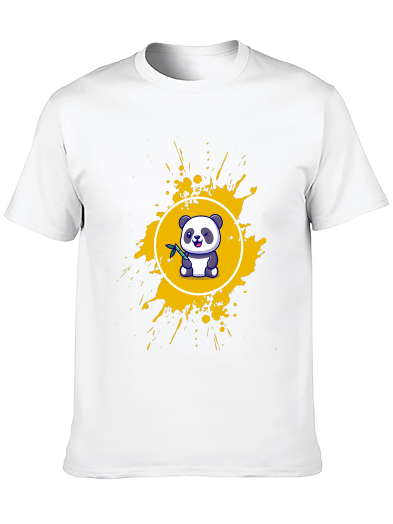Panda Splash Graphic Tee - Black Cotton T-Shirt