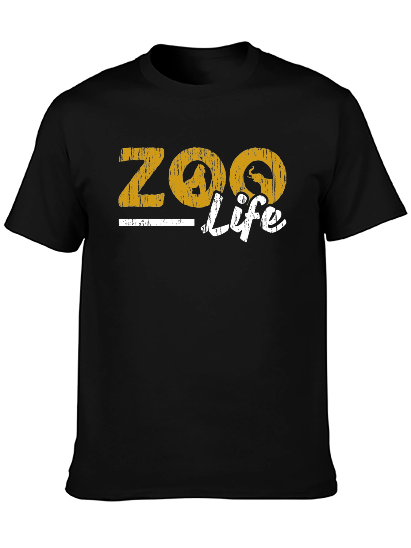 Zoo Life Graphic Print Black T-Shirt