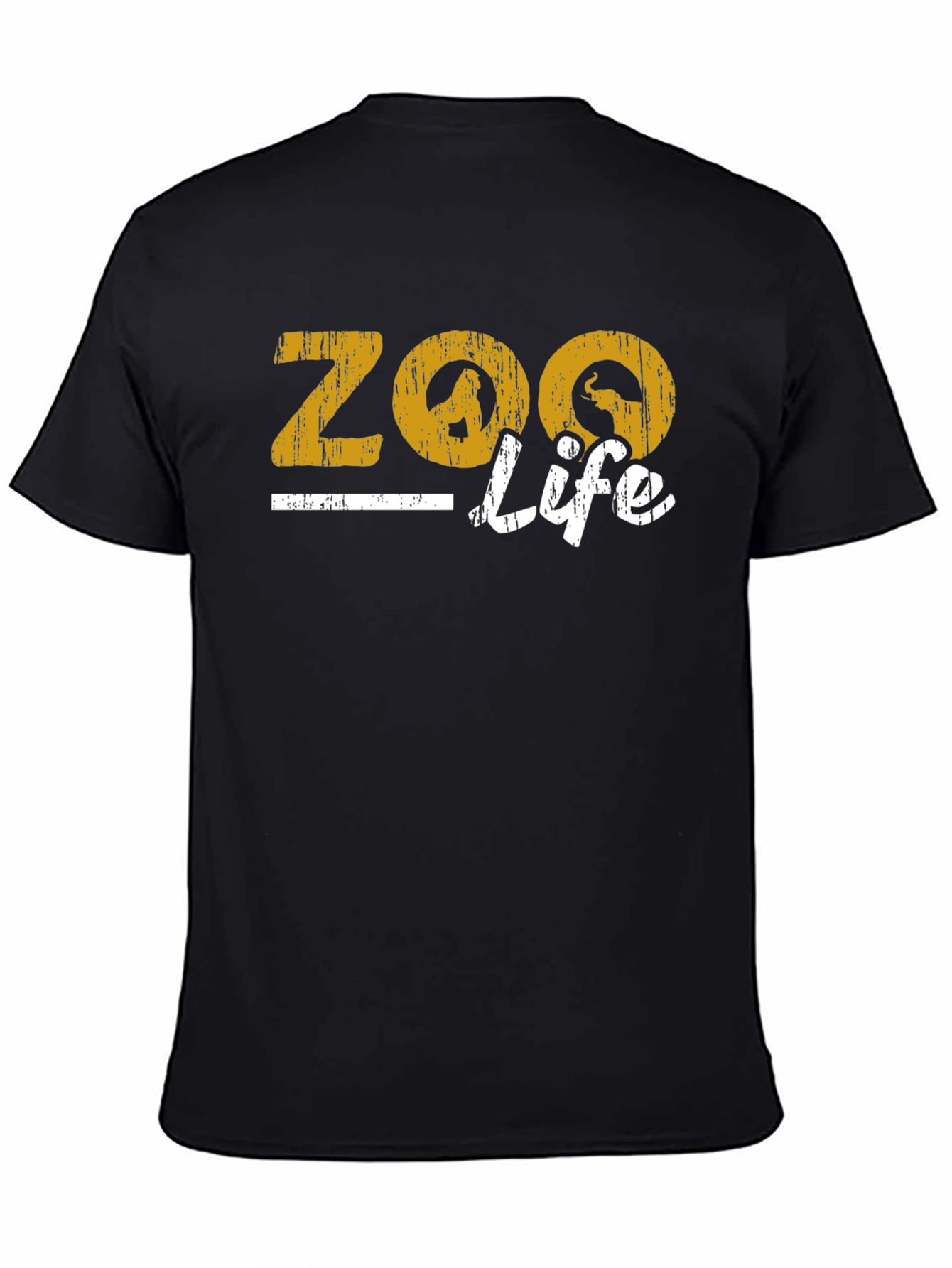 Zoo Life Graphic Print Black T-Shirt