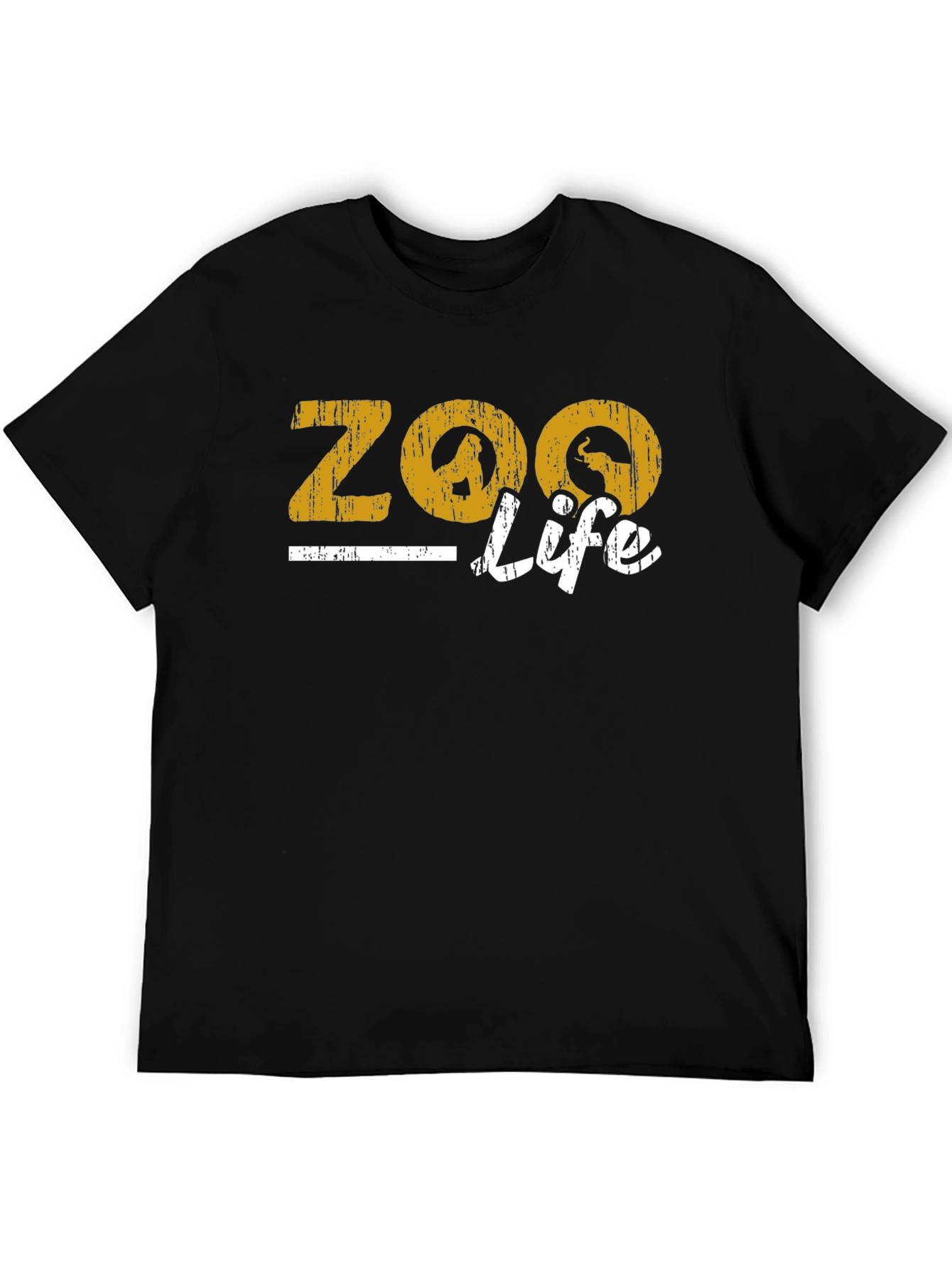Zoo Life Graphic Print Black T-Shirt