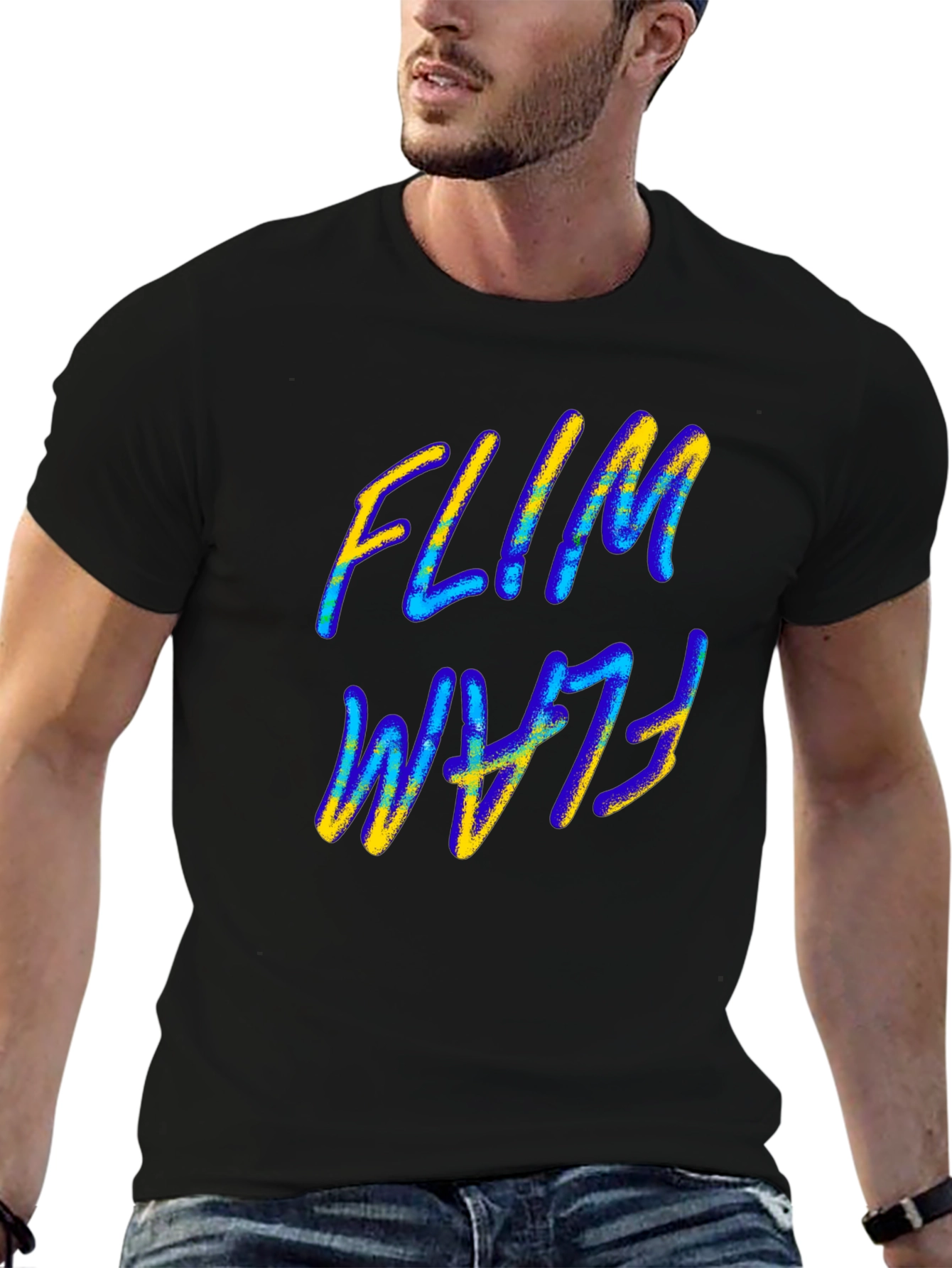 Flim Flam T-Shirt - Black Abstract Design