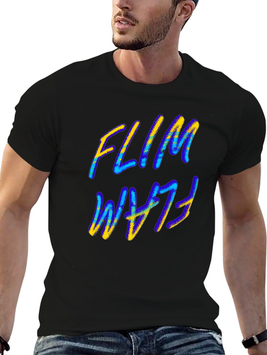 Flim Flam T-Shirt - Black Abstract Design