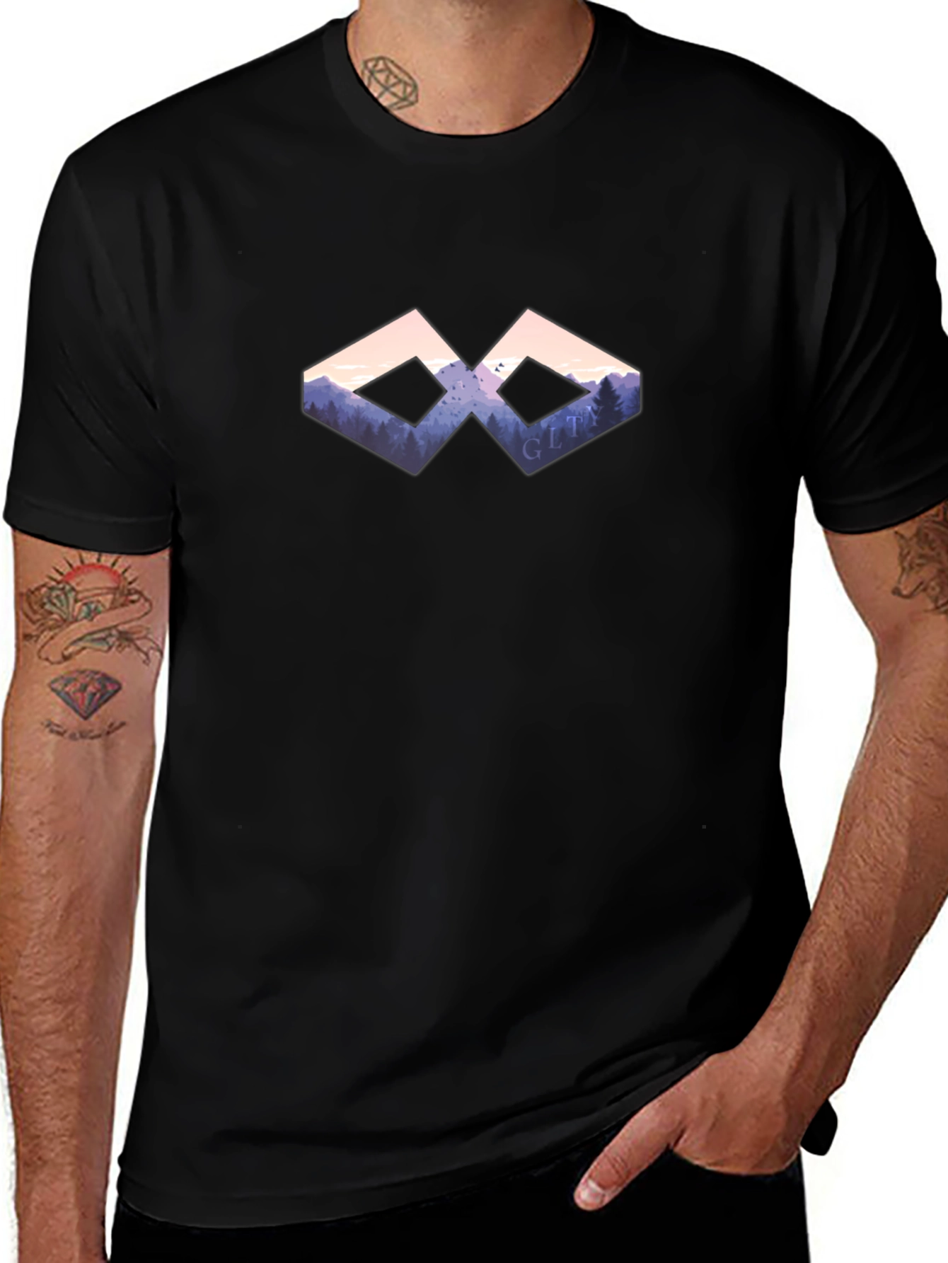 Nature Vista Graphic Black T-Shirt