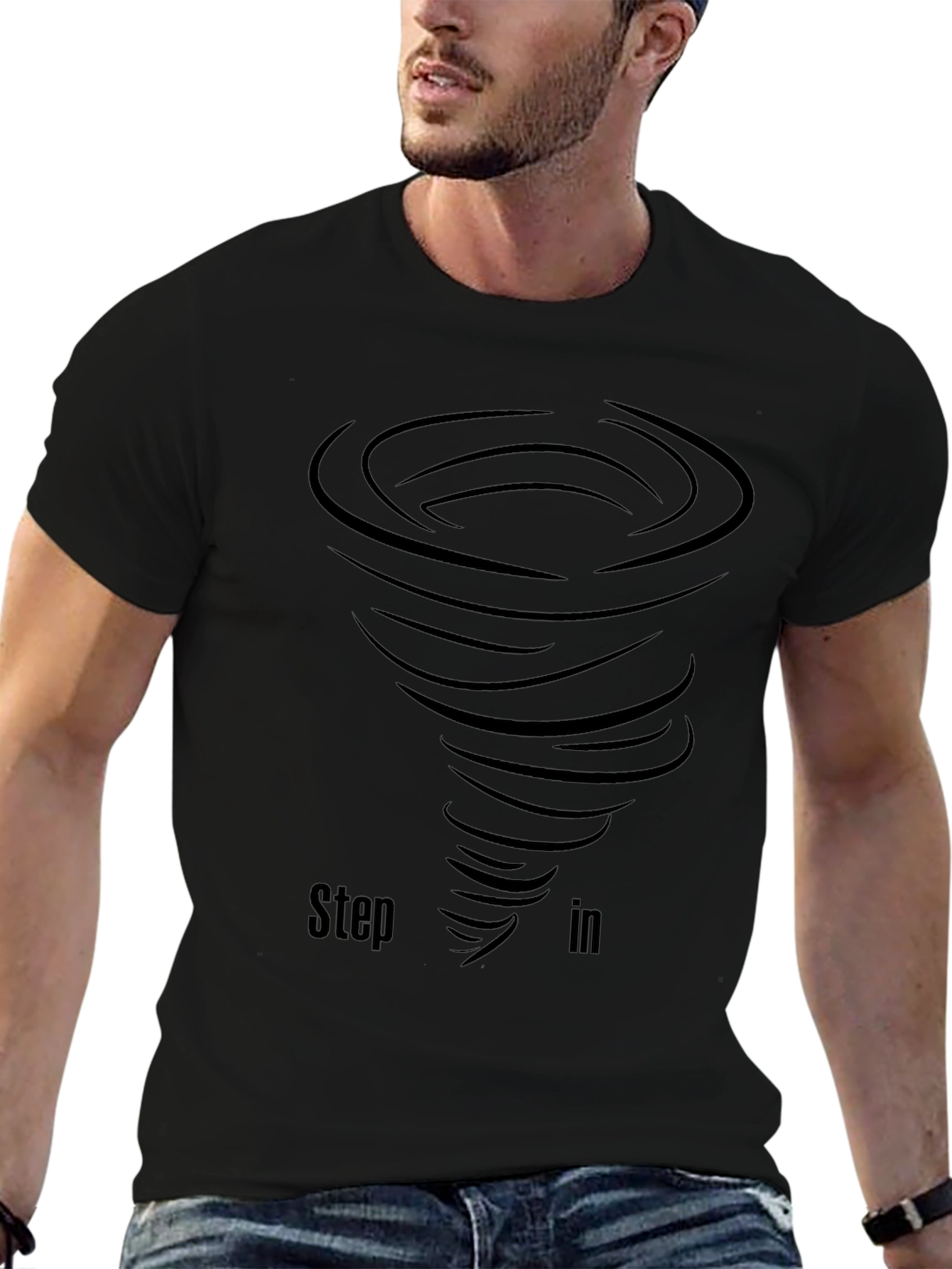 Step In Tornado Black Graphic T-Shirt