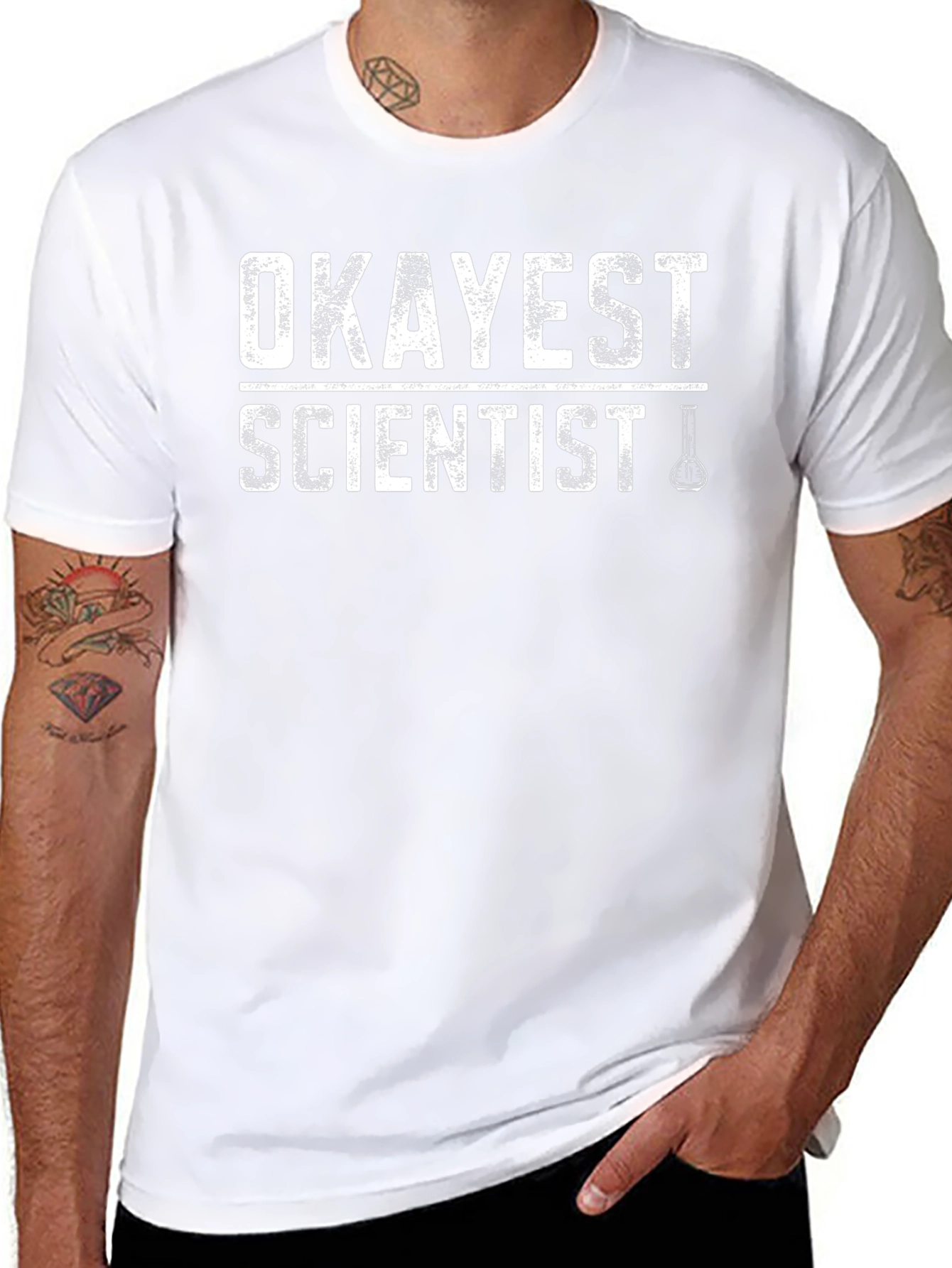Okayest Scientist Graphic T-Shirt Funny Science Tee