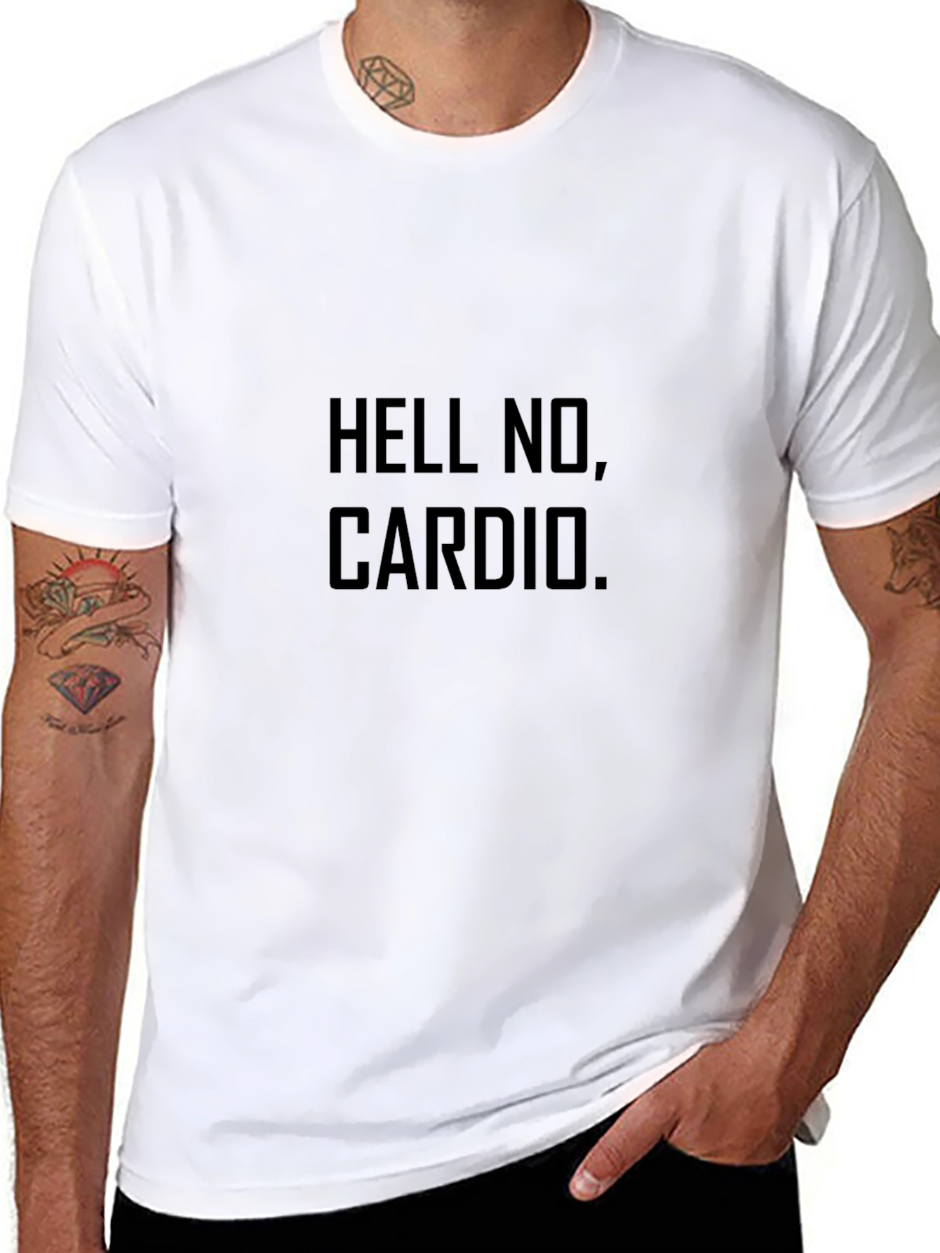Hell No Cardio Black Graphic Tee Shirt