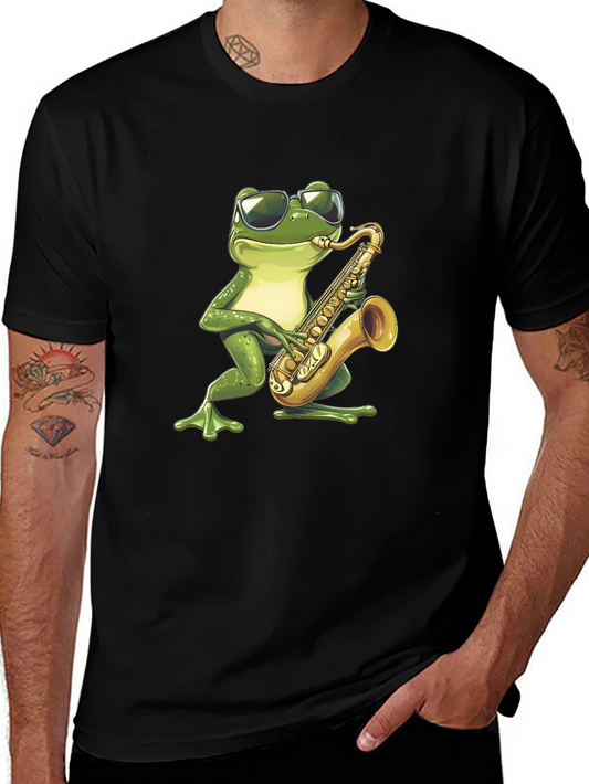 Frog Sax Player Graphic T-Shirt