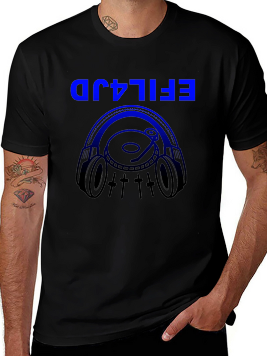 DJ Headphones Graphic T-Shirt - Black
