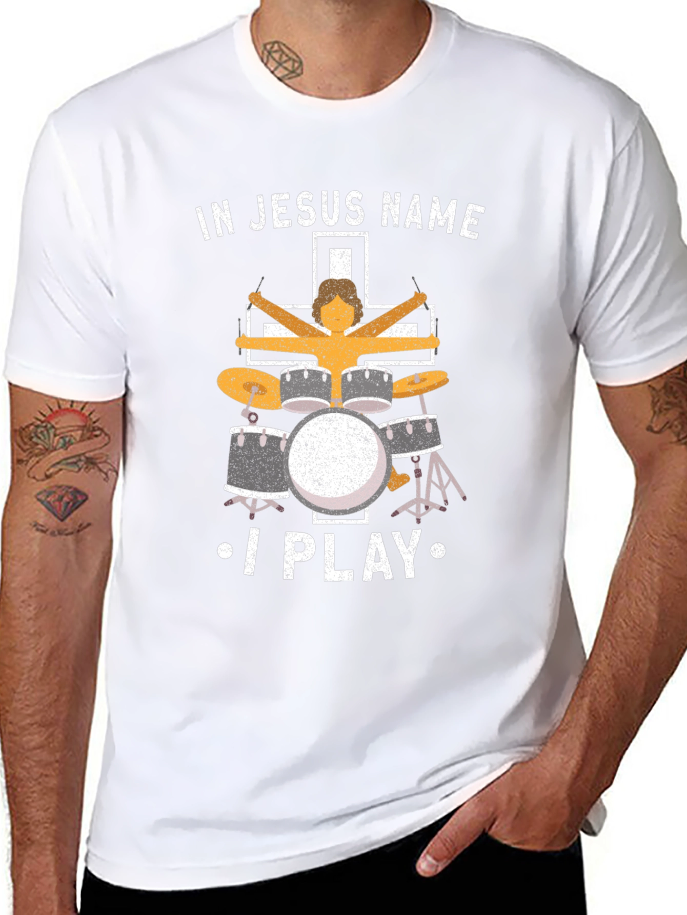 In Jesus Name I Play Drum T-Shirt