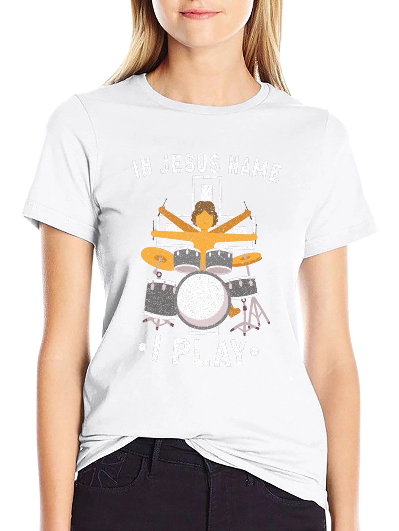 In Jesus Name I Play Drum T-Shirt