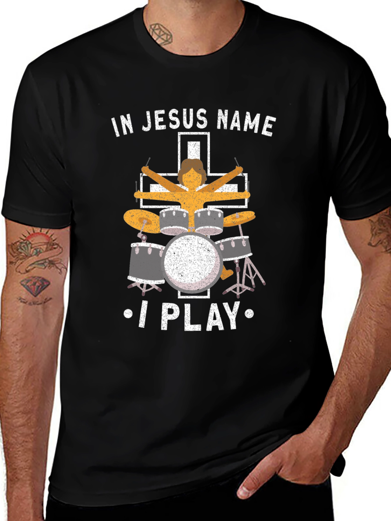 In Jesus Name I Play Drum T-Shirt