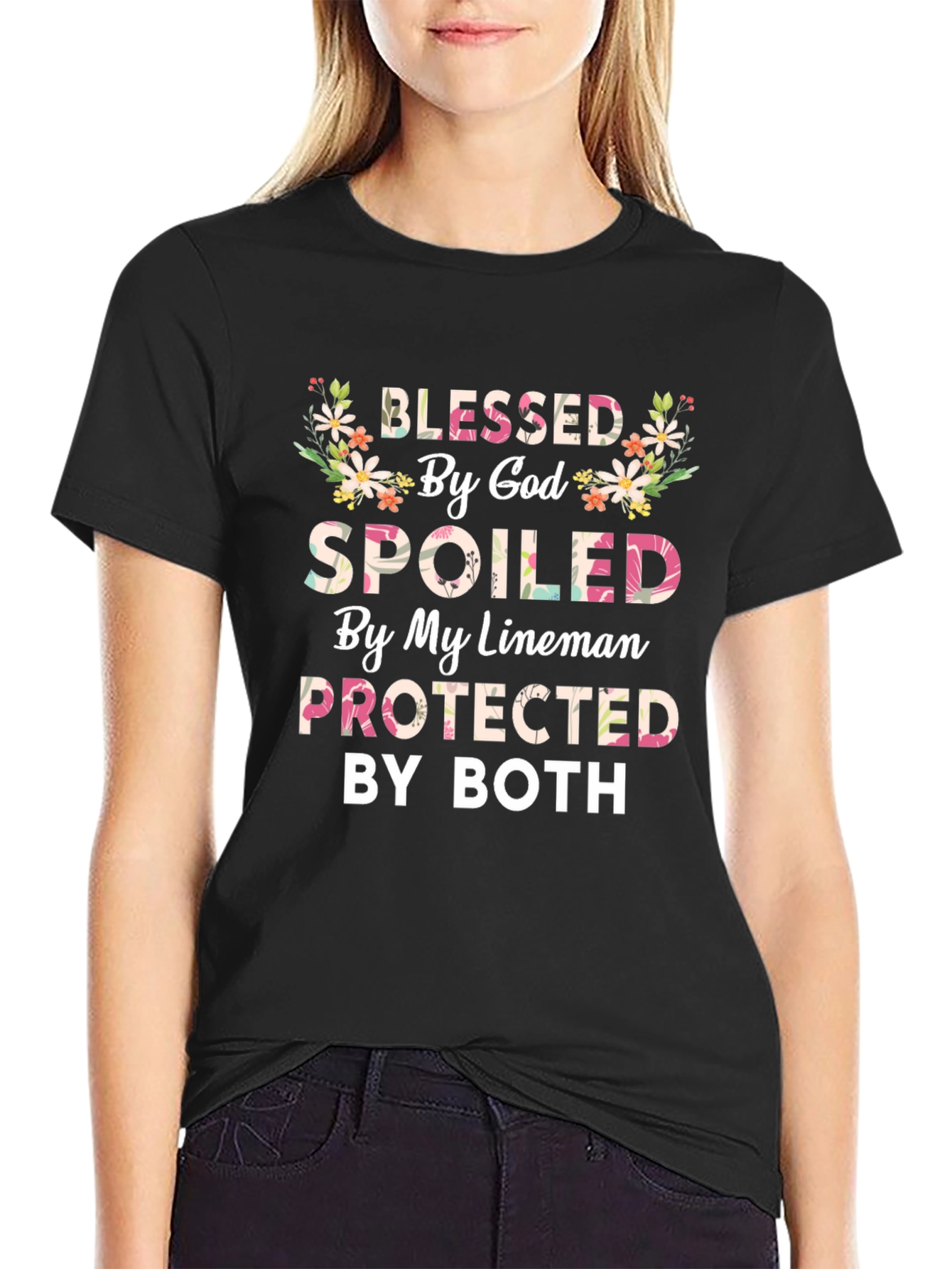 Blessed By God Spoiled By My Lineman T-Shirt