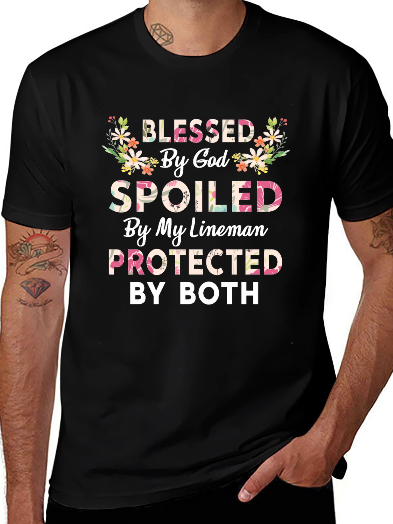 Blessed By God Spoiled By My Lineman T-Shirt