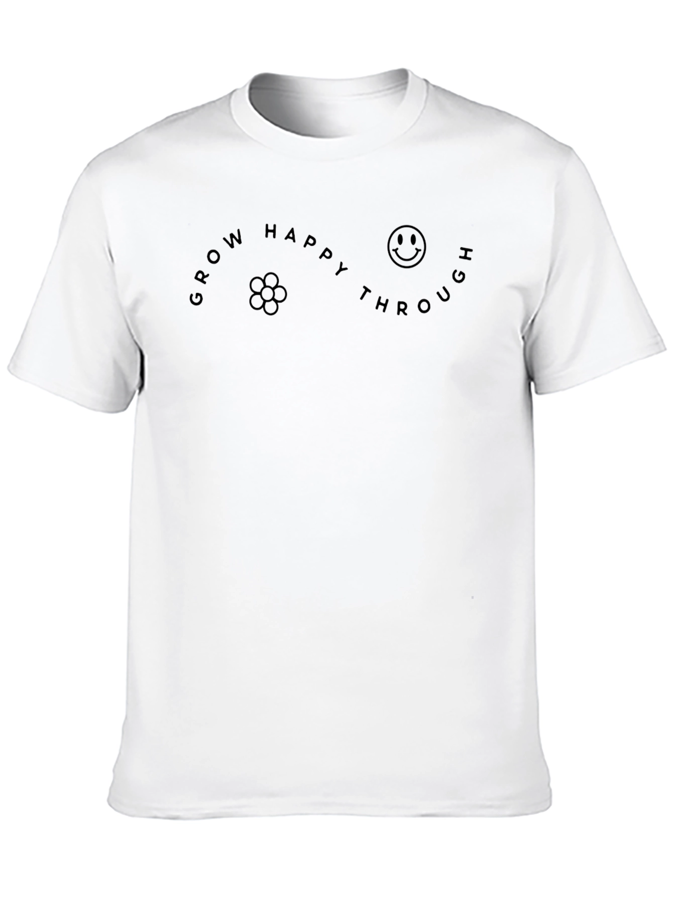 Grow Happy Through T-Shirt - Black Graphic Tee