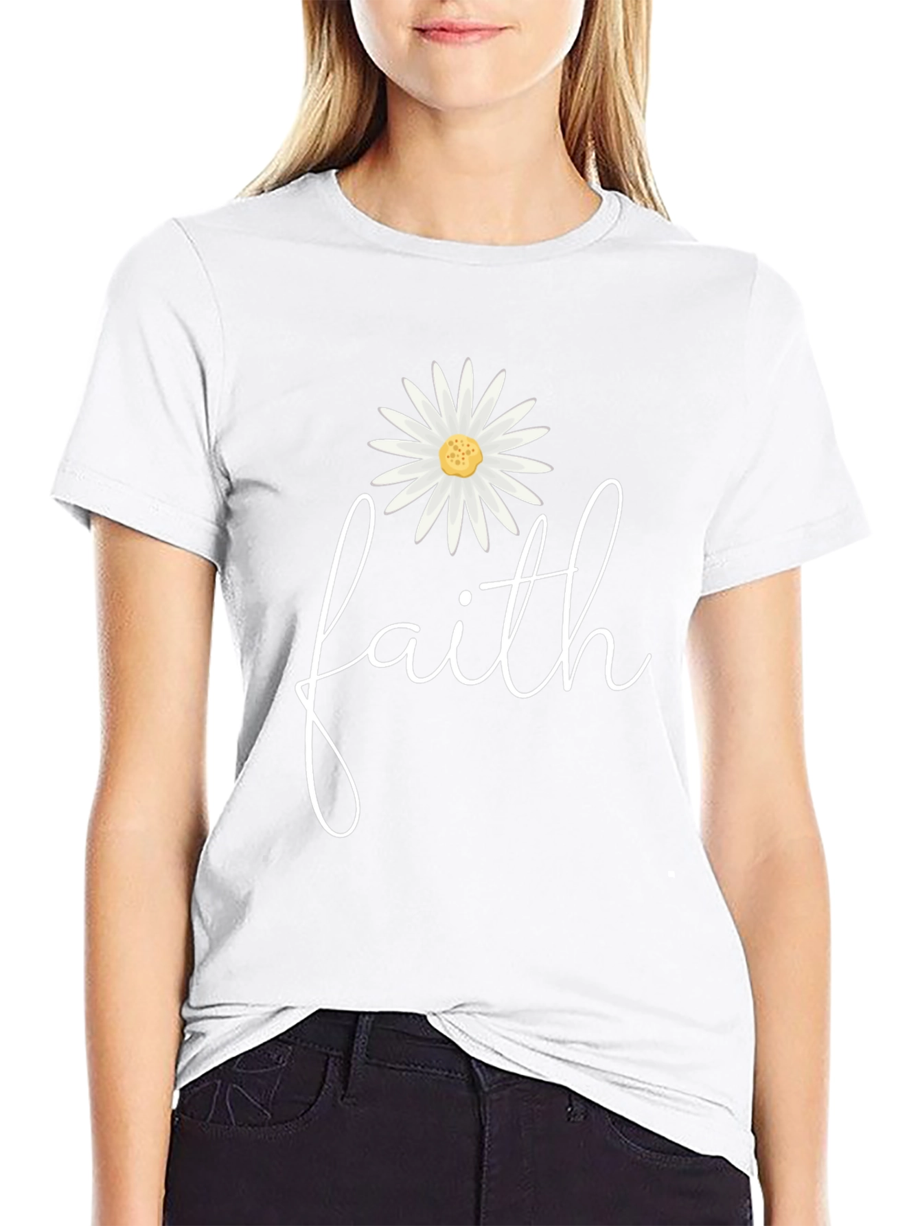 Faith Daisy Graphic Tee - Stylish Comfort