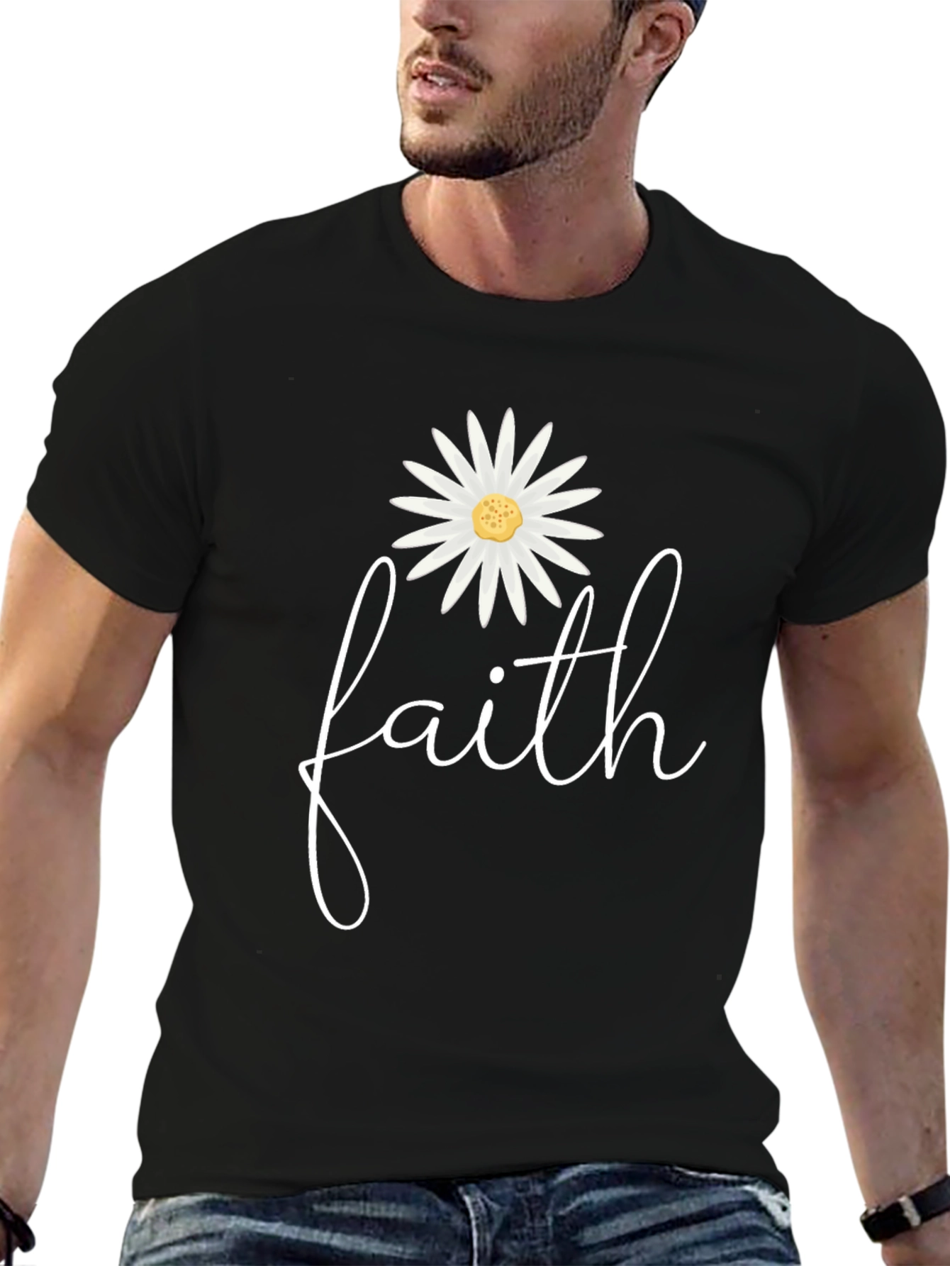 Faith Daisy Graphic Tee - Stylish Comfort