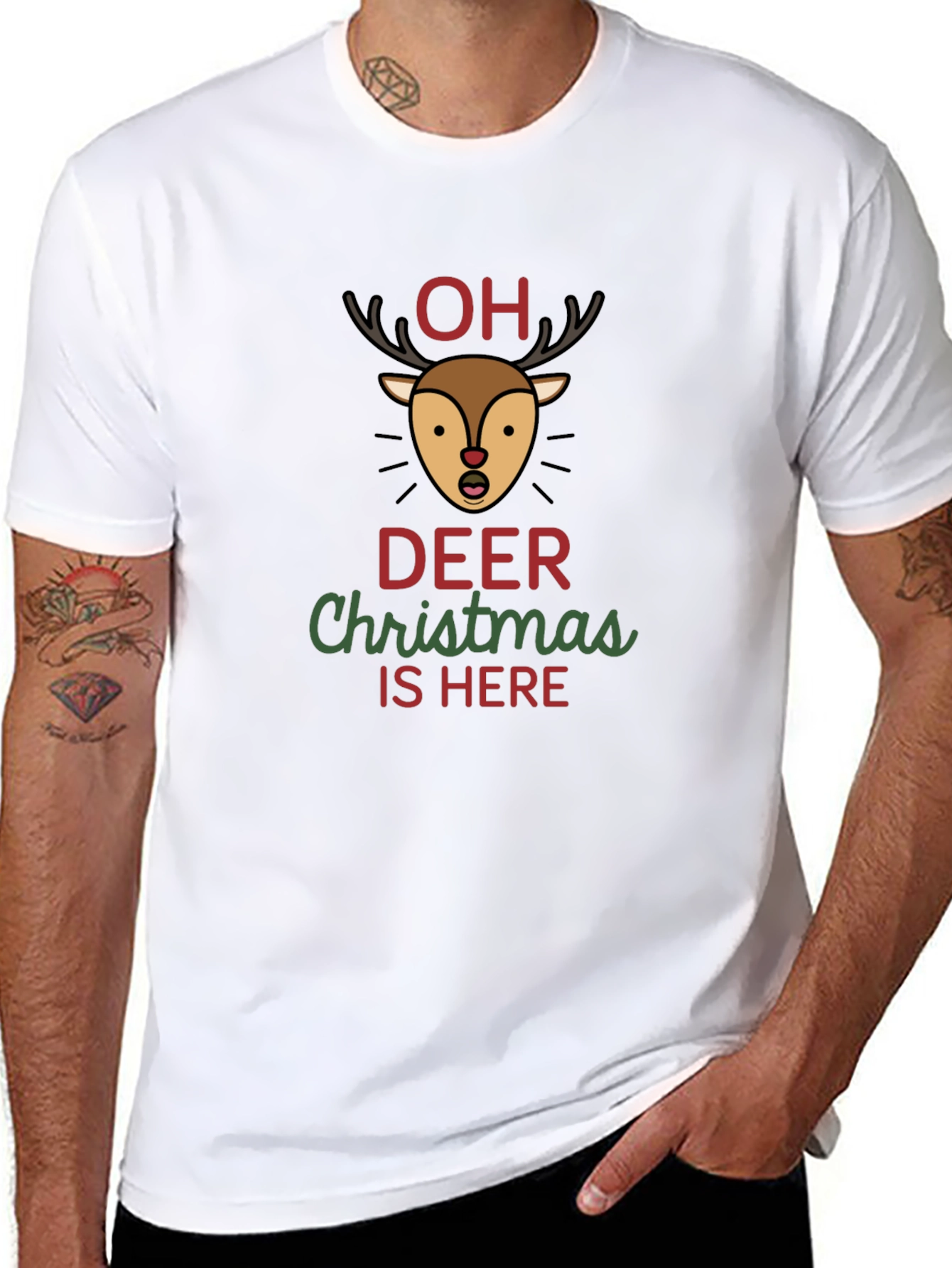 Oh Deer Christmas Graphic T-Shirt