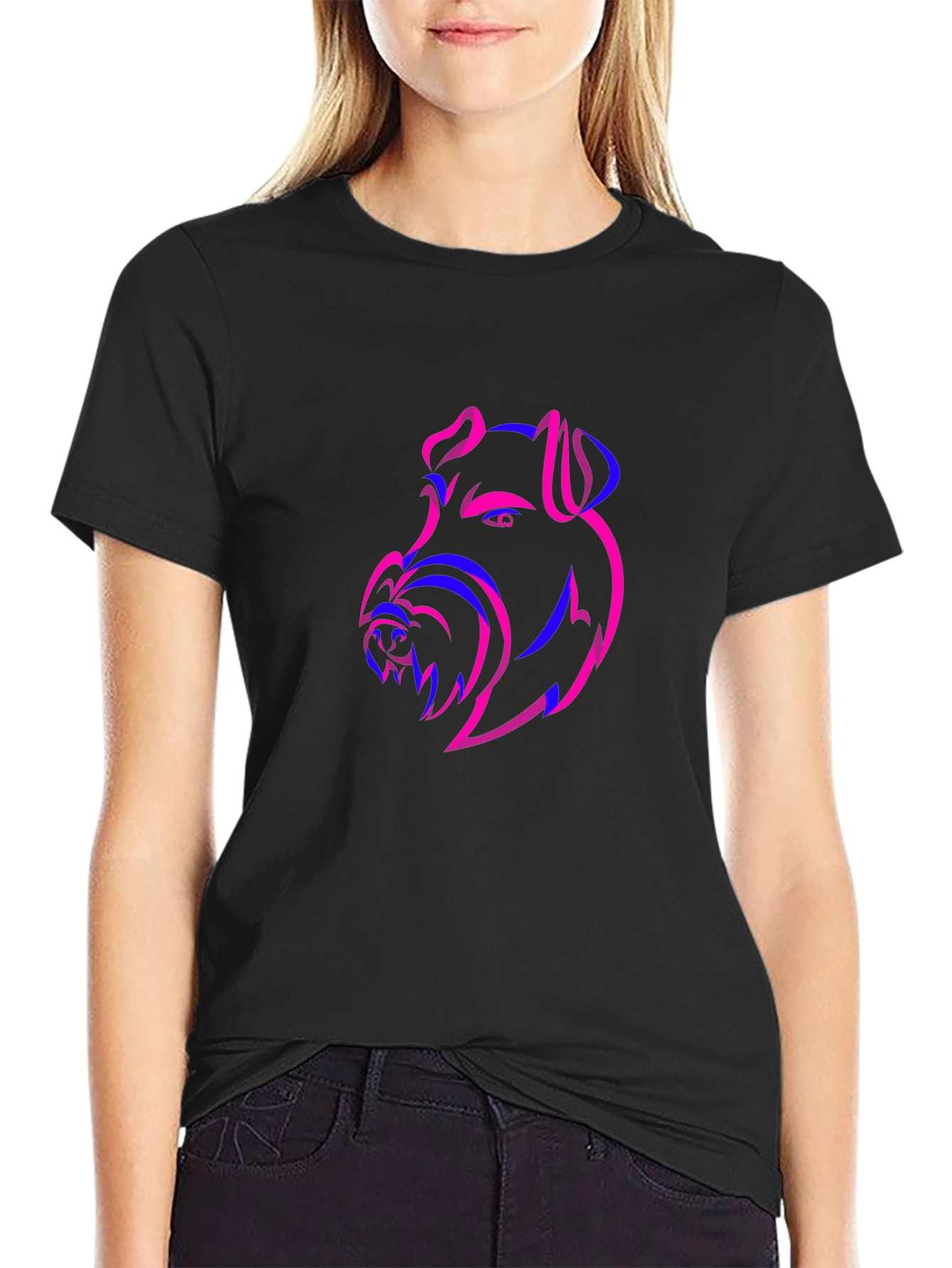 Dog Head Outline Graphic Tee