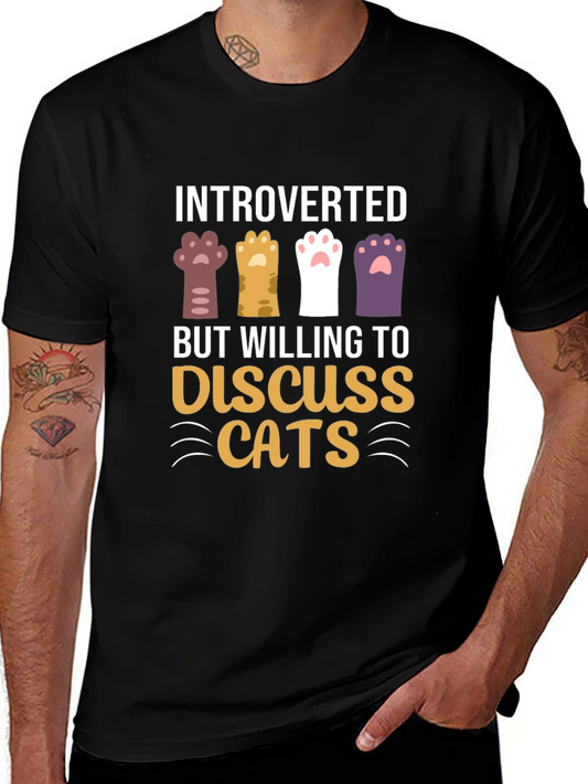 Introverted But Willing to Discuss Cats T-Shirt