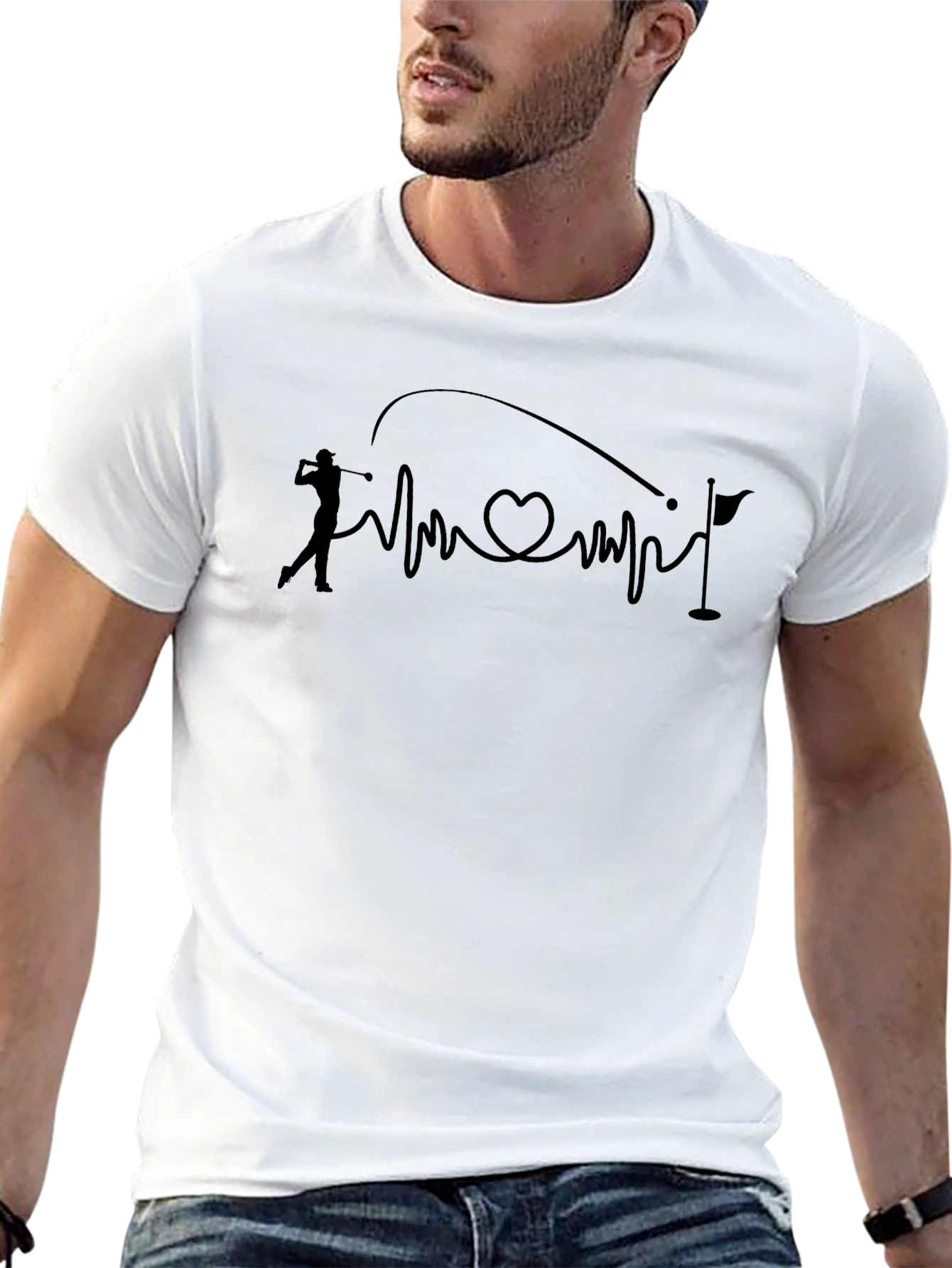 Golf Heartbeat Tee - Golfers Passion Shirt