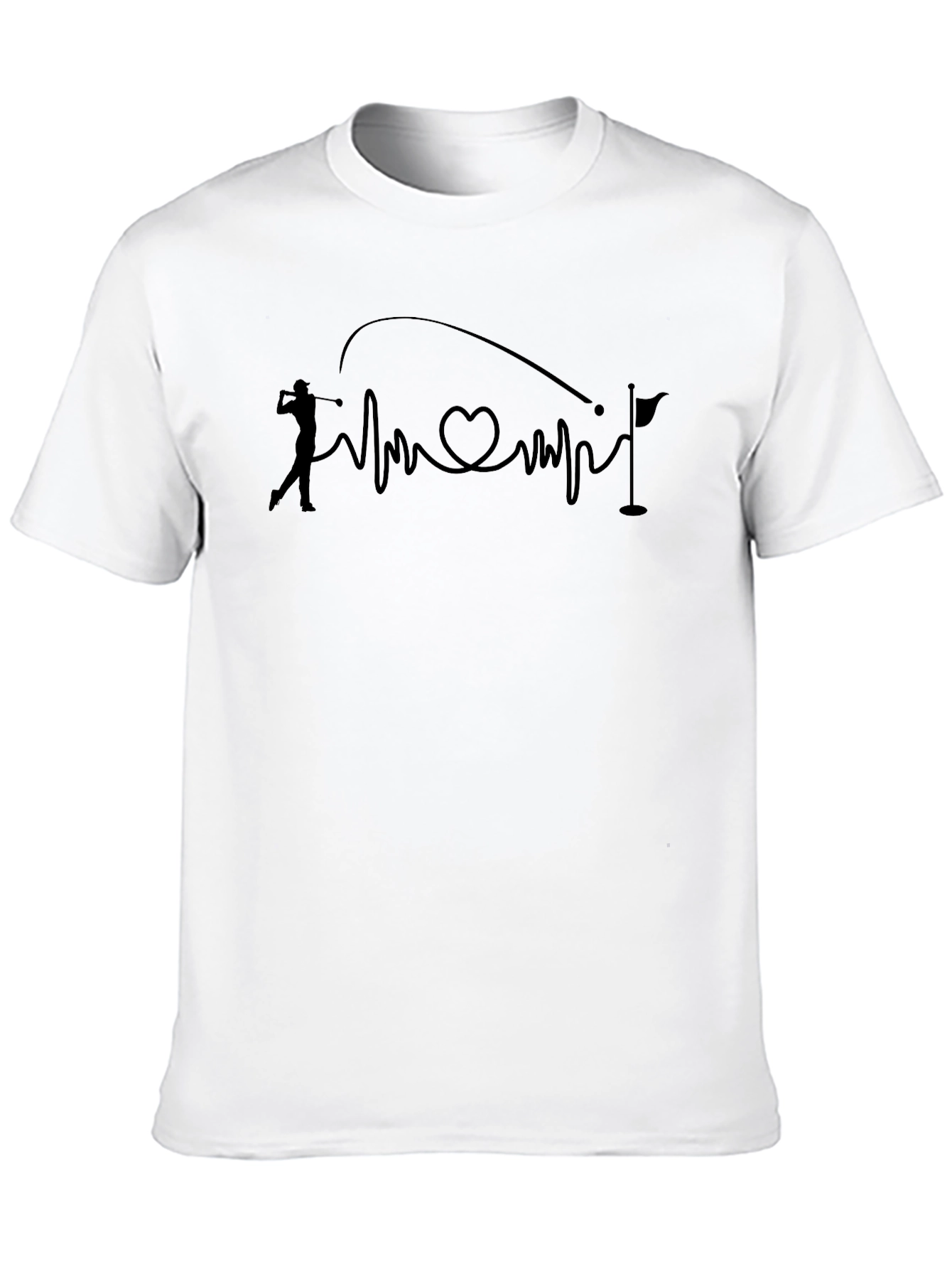 Golf Heartbeat Tee - Golfers Passion Shirt