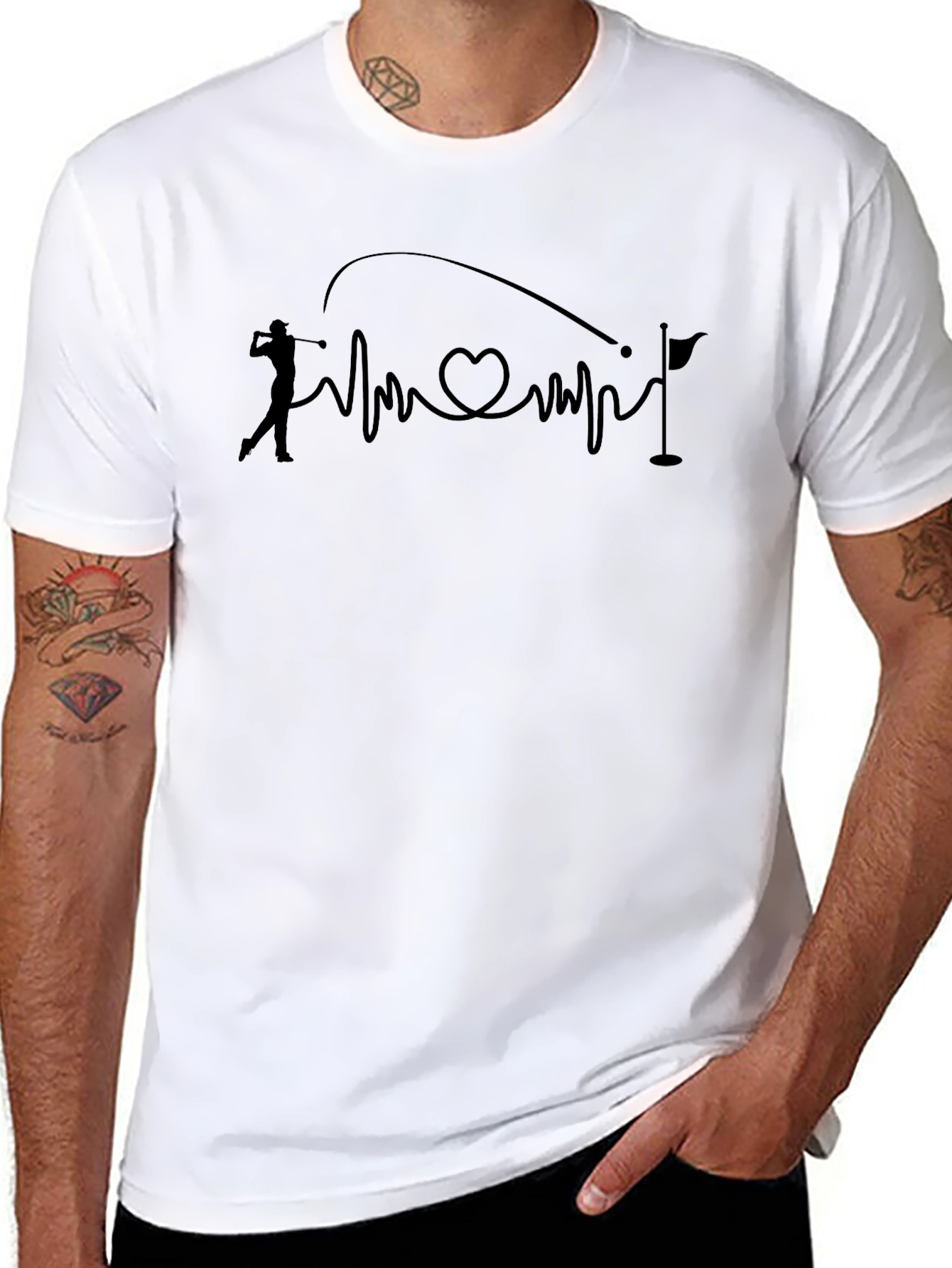Golf Heartbeat Tee - Golfers Passion Shirt