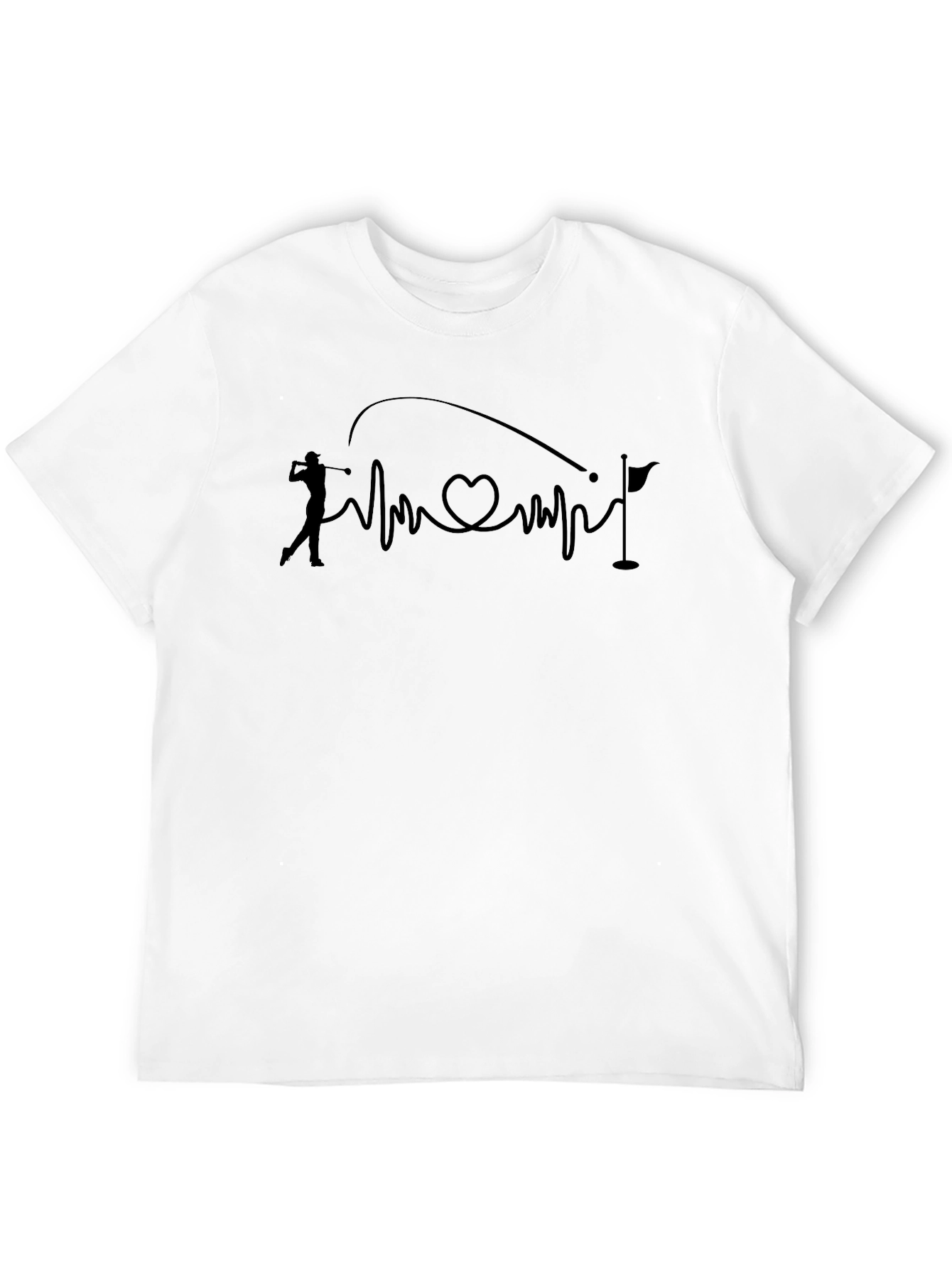 Golf Heartbeat Tee - Golfers Passion Shirt
