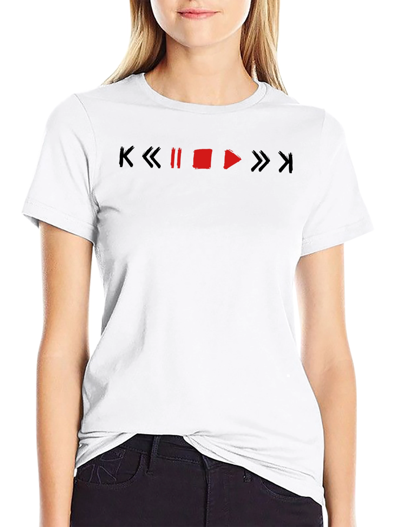 Retro Music Player Black T-Shirt