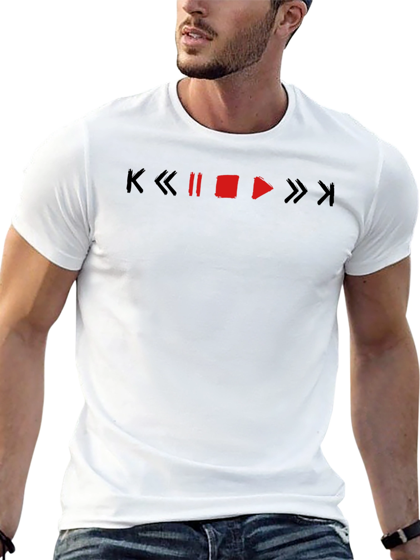 Retro Music Player Black T-Shirt