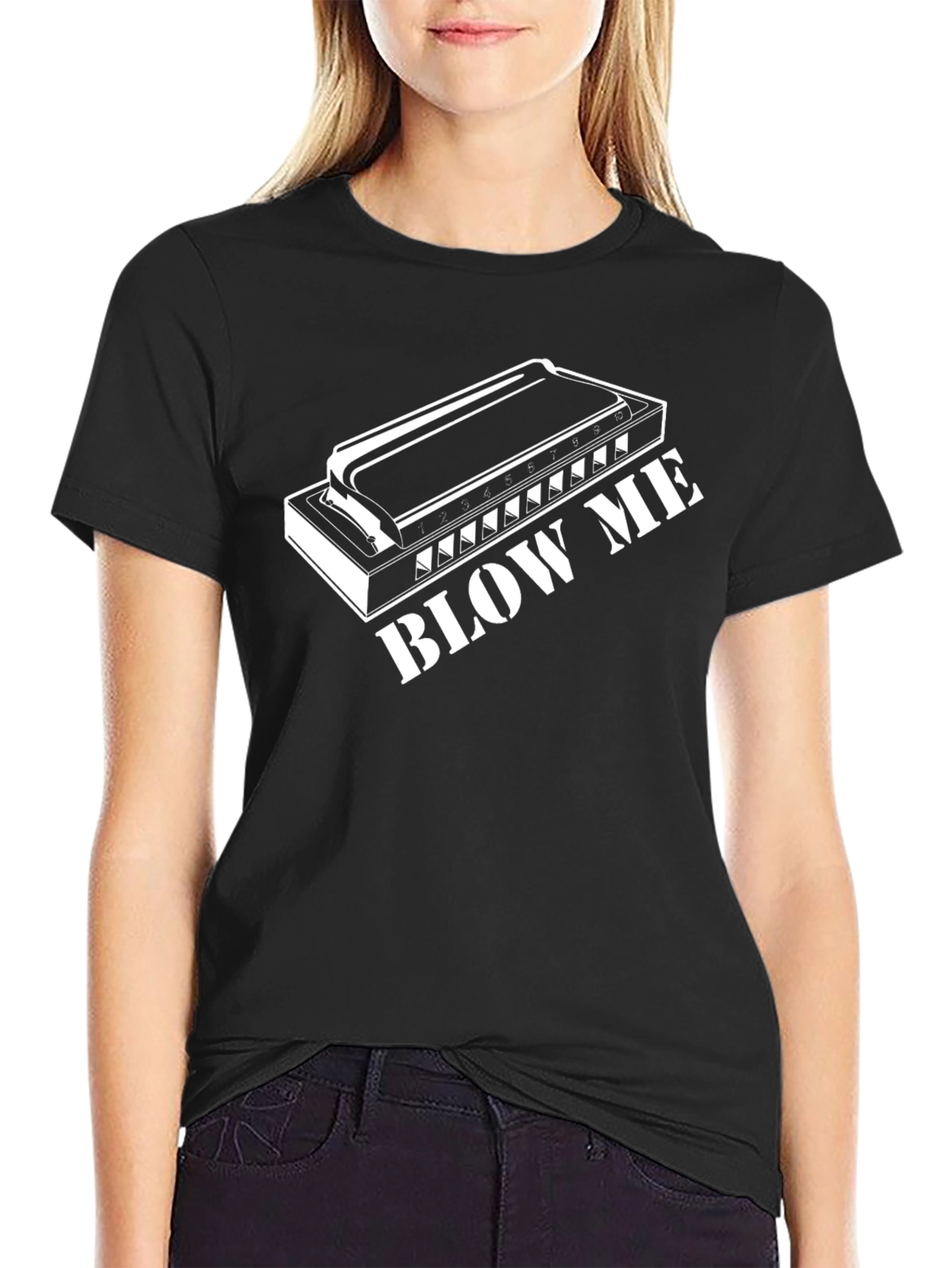 Harmonica Blow Me T-Shirt - Music Lover Tee