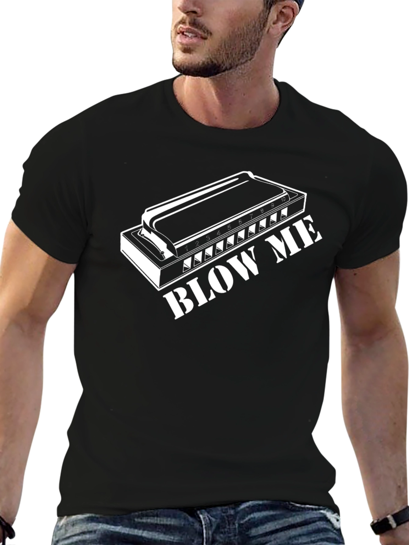 Harmonica Blow Me T-Shirt - Music Lover Tee