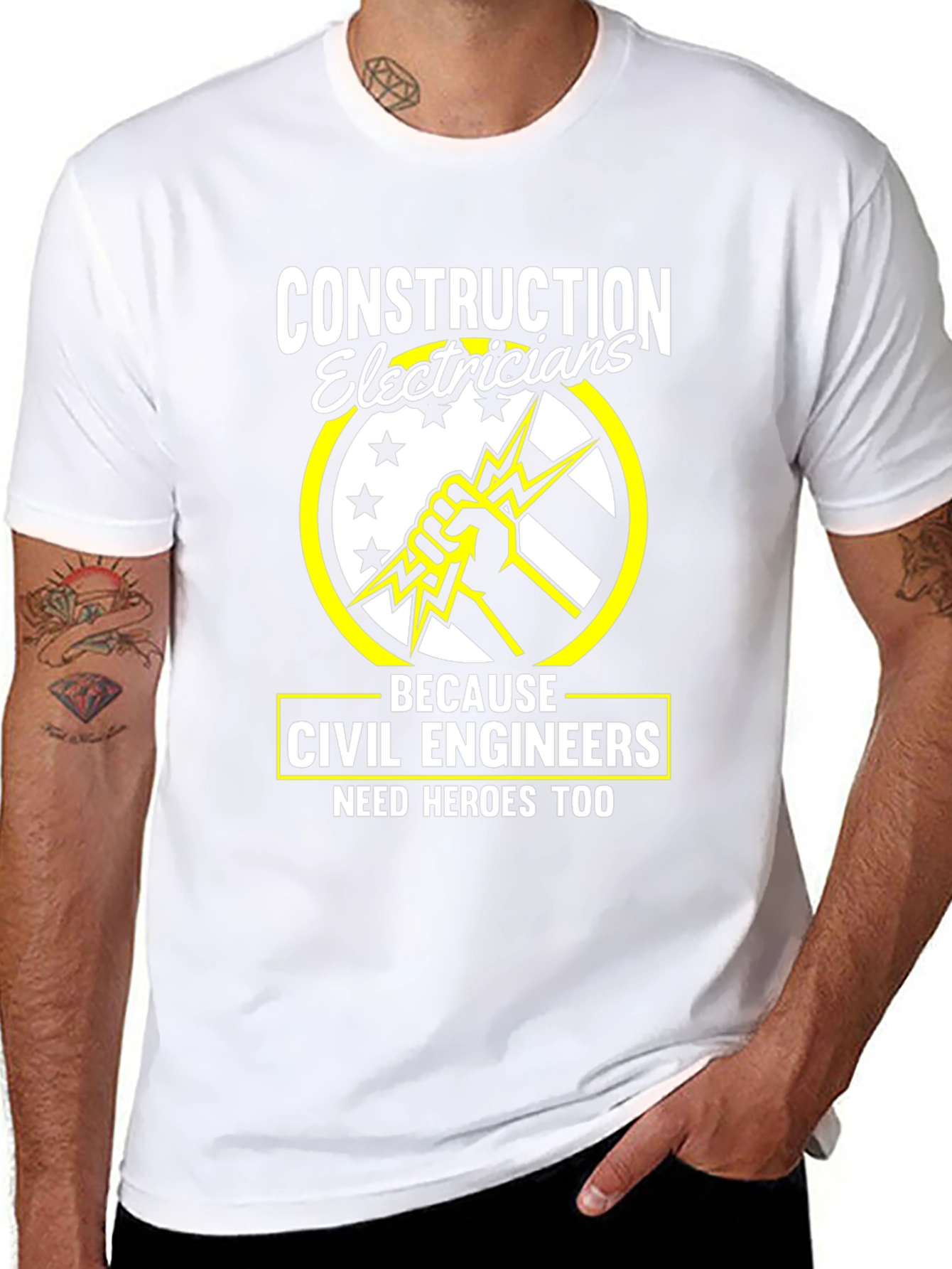 Construction Electricians Civil Engineers Hero Tee