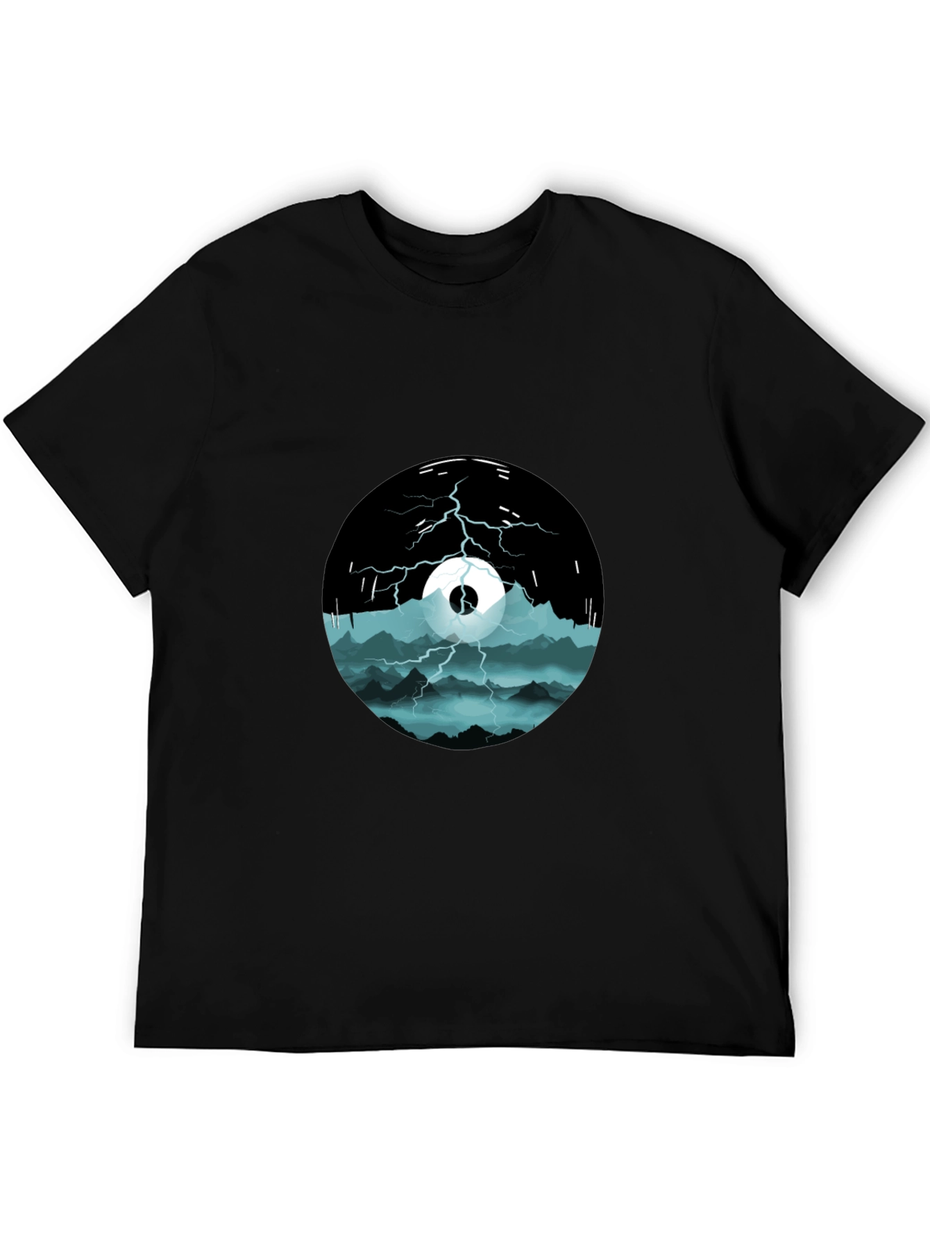 Stormy Mountain Graphic Tee - Black Cotton Blend