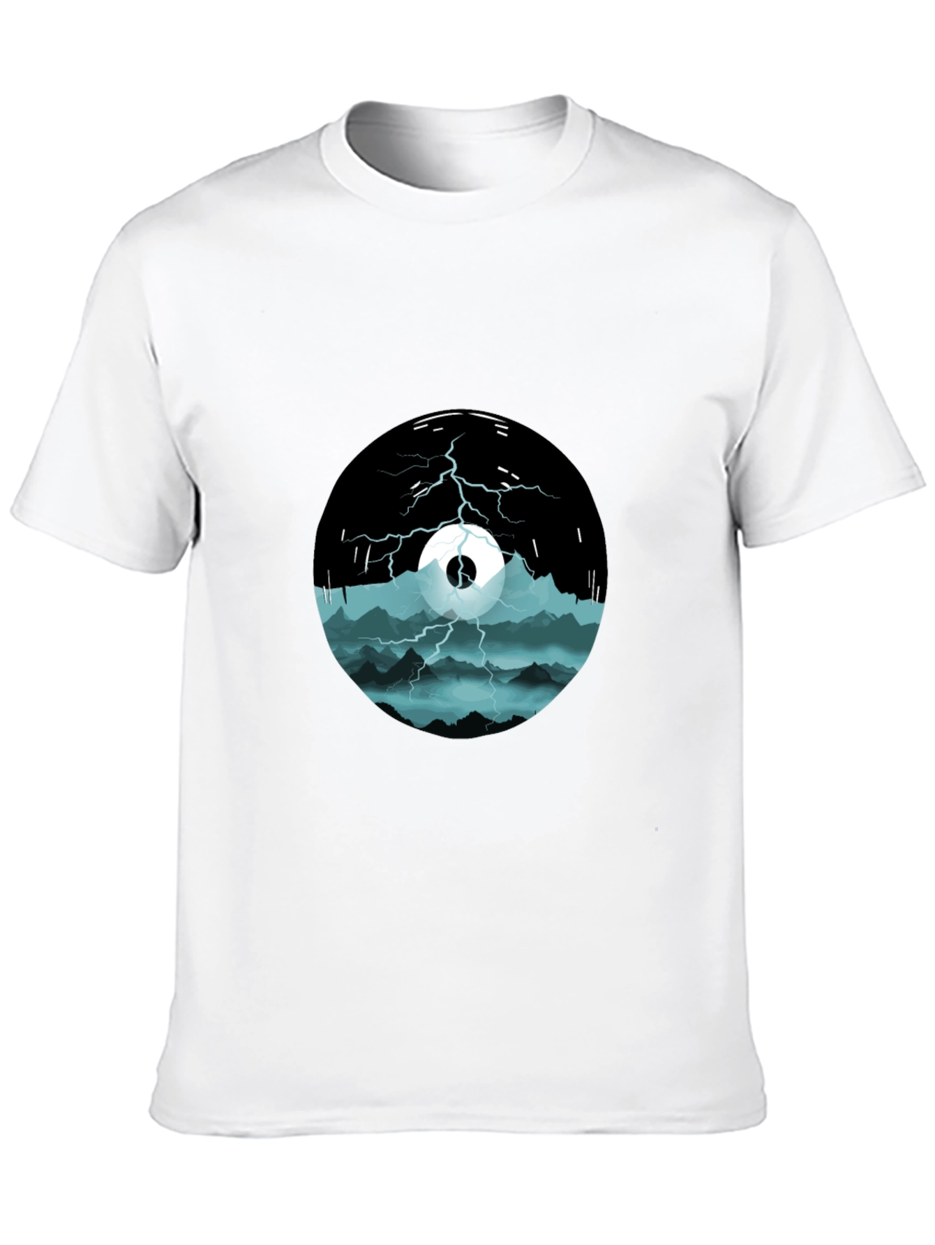 Stormy Mountain Graphic Tee - Black Cotton Blend